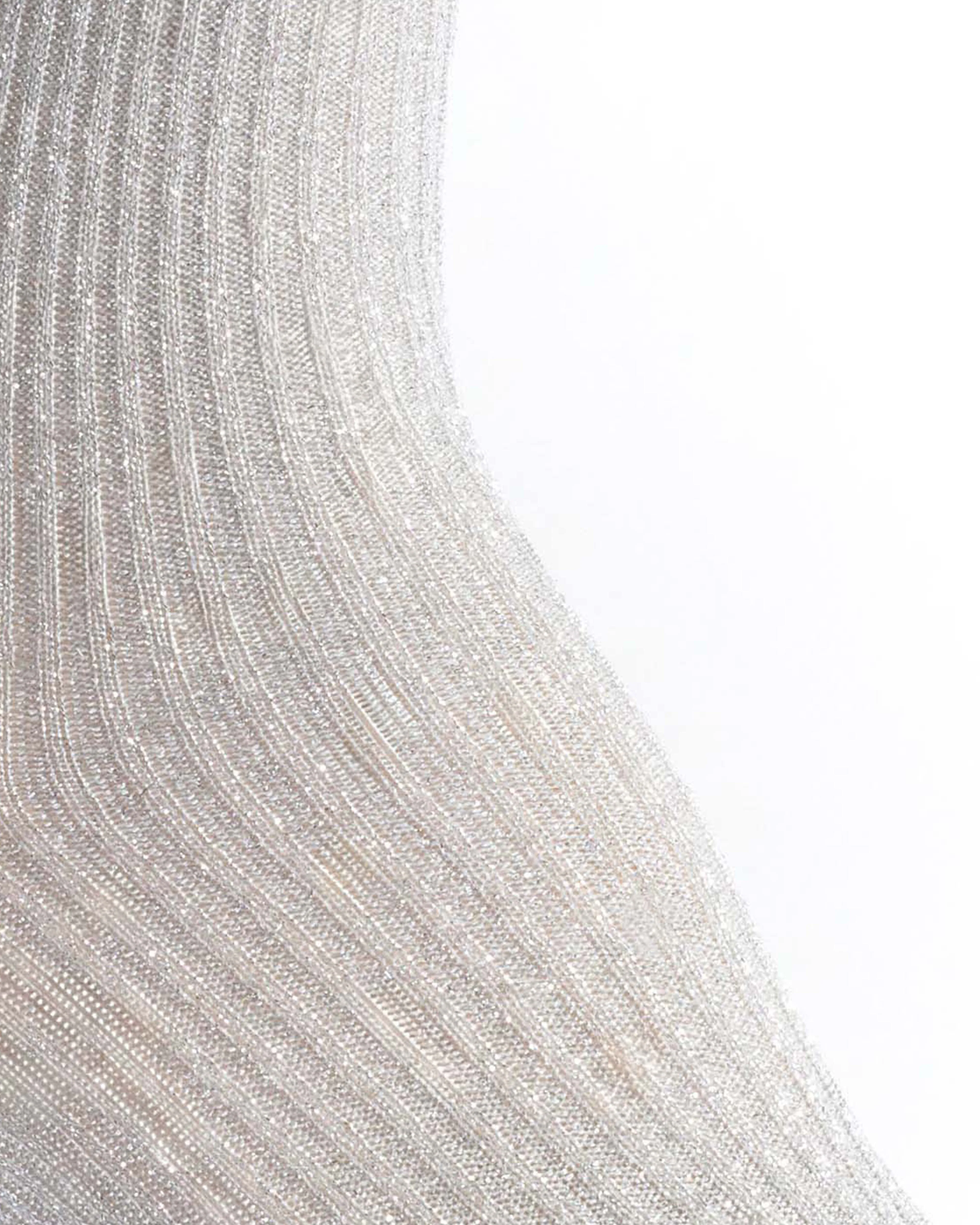 Noa mid calf glitter socks 52% nylon 48% polyester Silver - Image 5