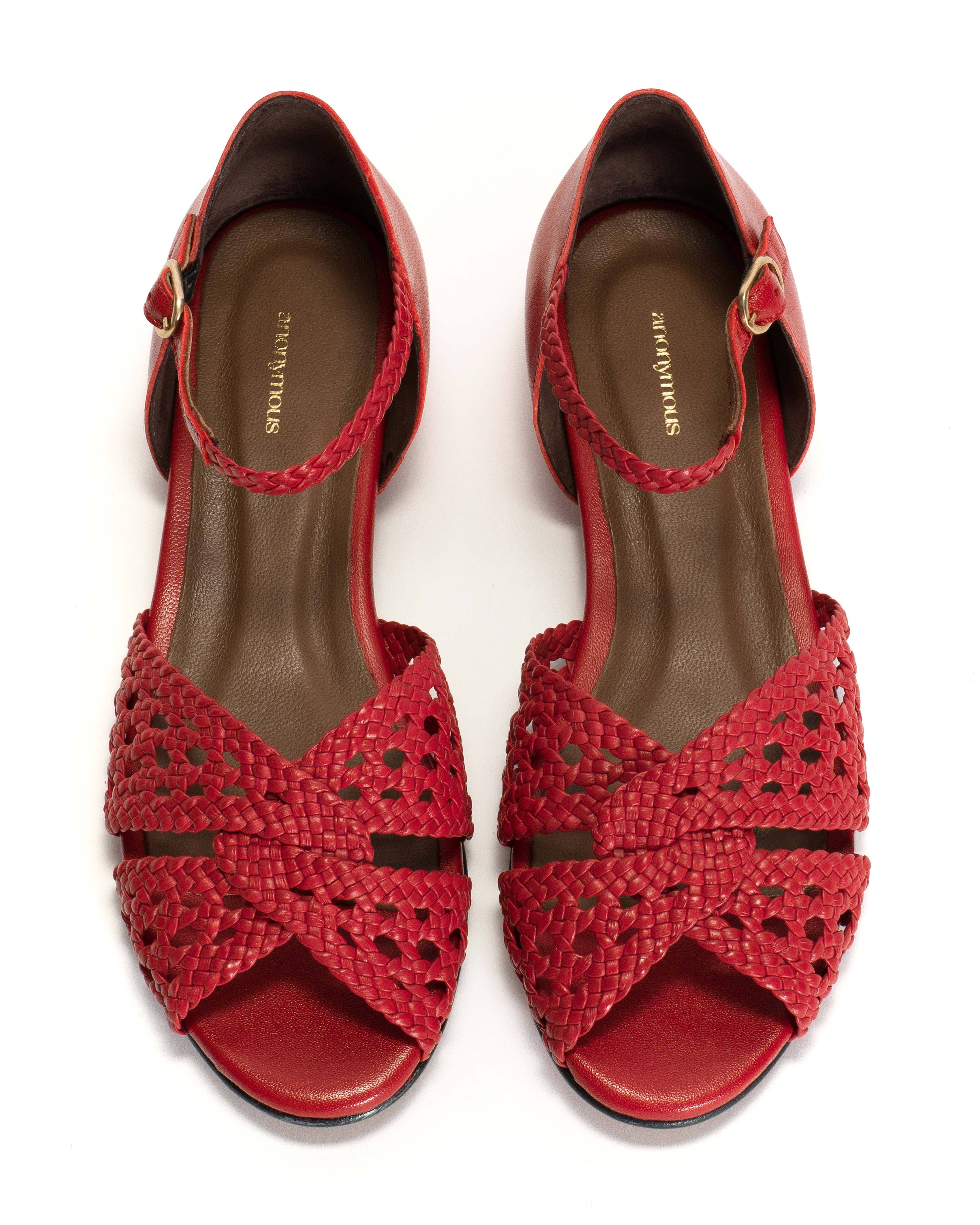 Olina 20 Hand-braided leather Ruby red - Image 4