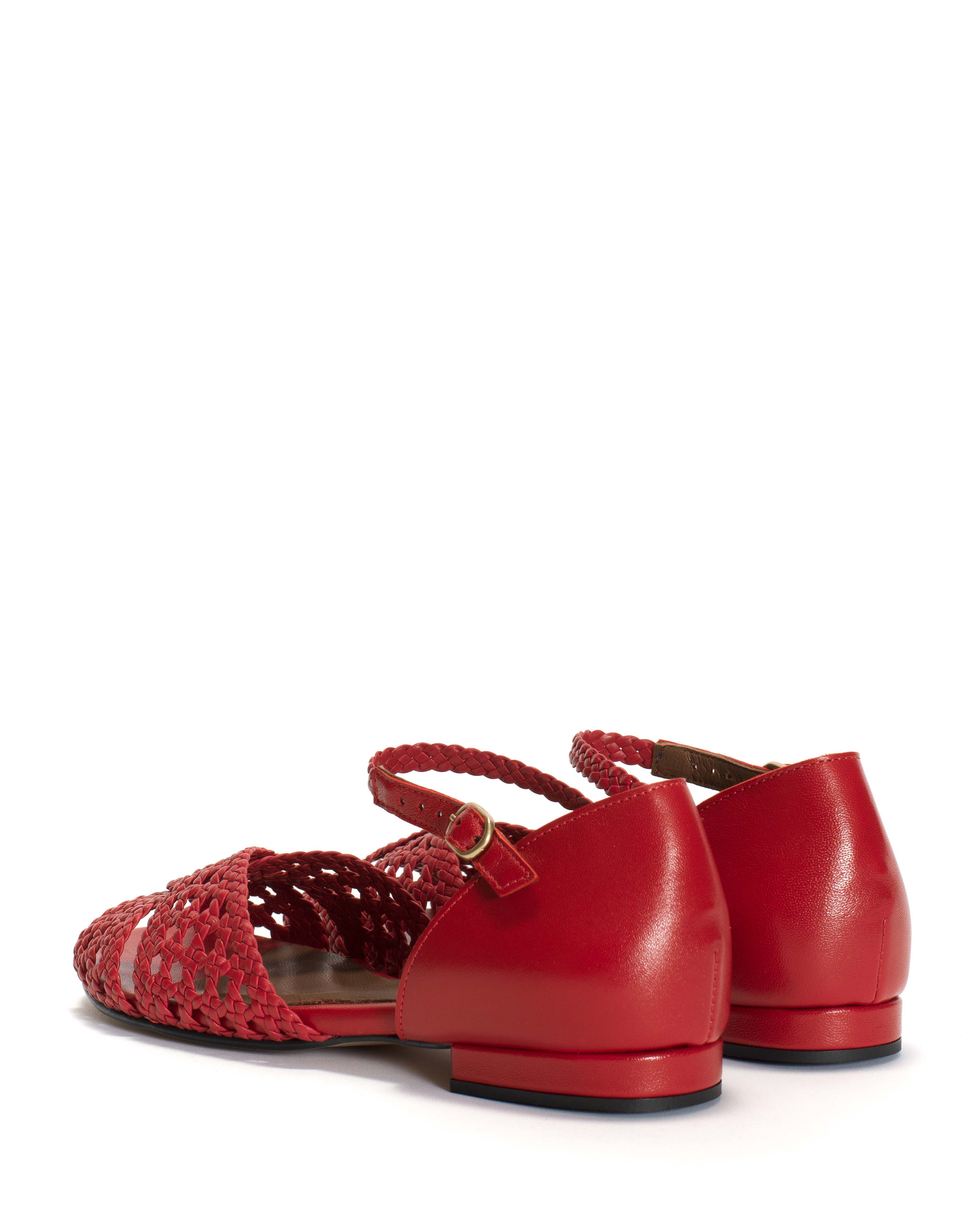 Olina 20 Hand-braided leather Ruby red - Image 5