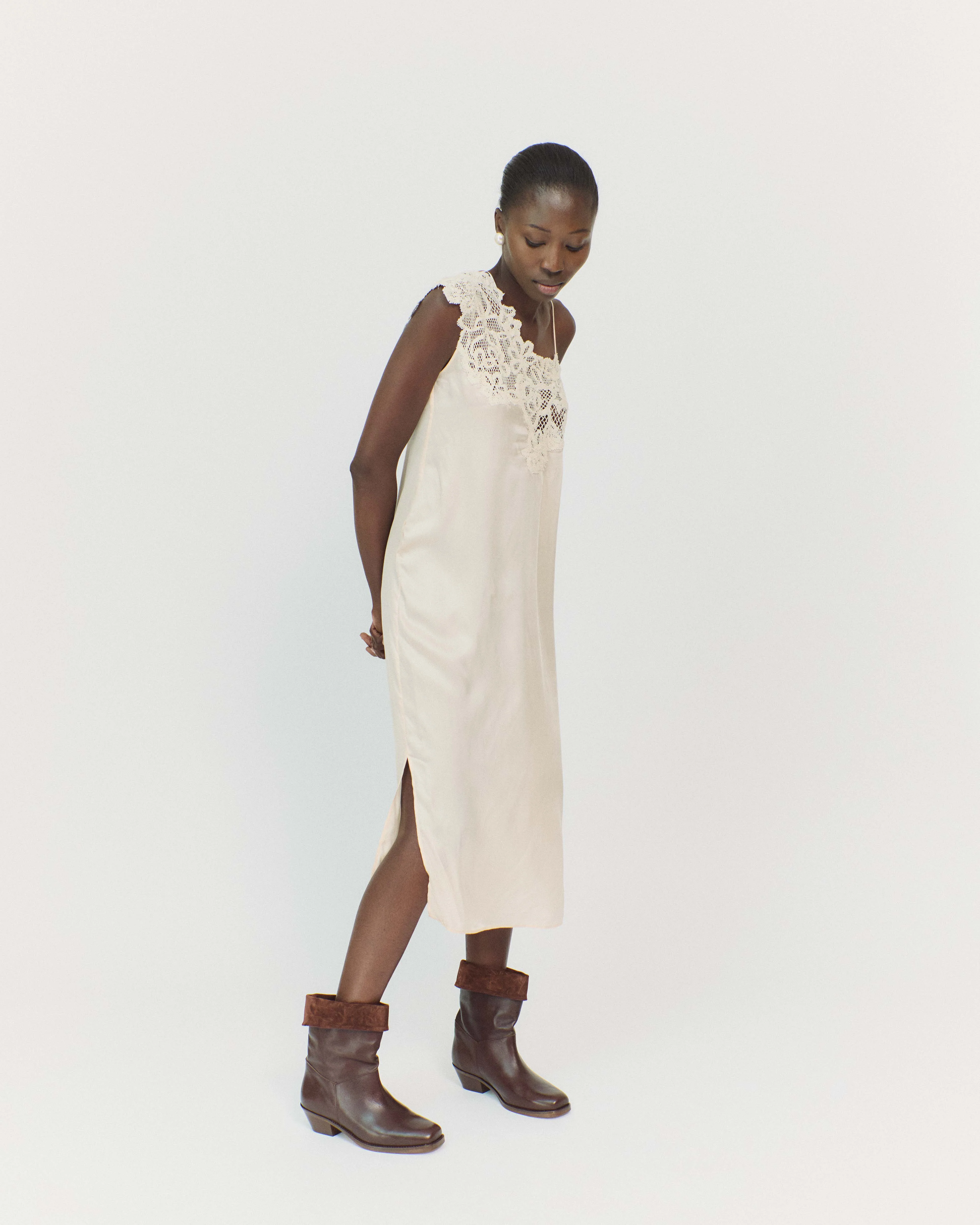 Patricia Vegetal soft calf & suede leather Coffee brown & chocolate - Image 3