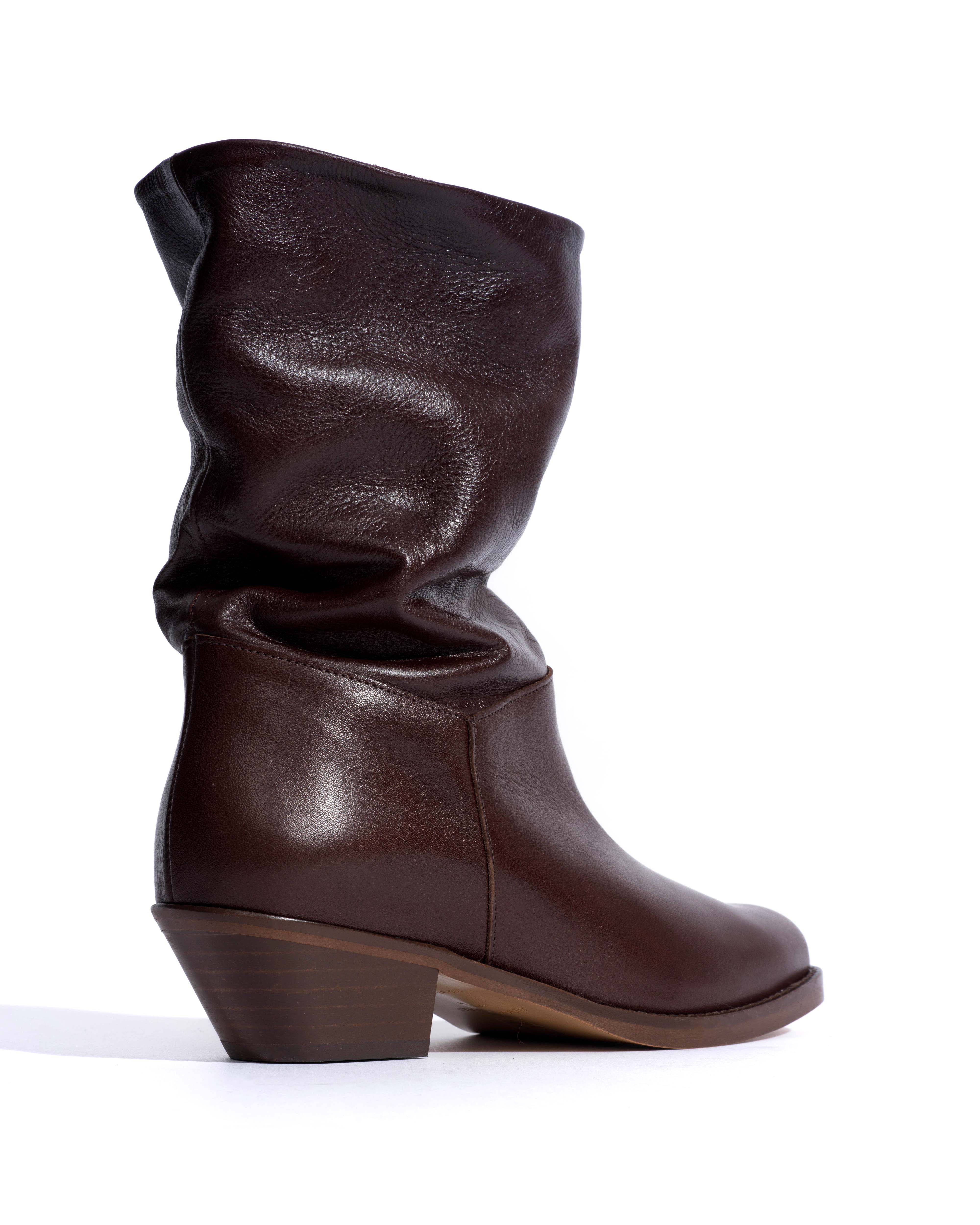 Patricia Vegetal soft calf & suede leather Coffee brown & chocolate - Image 4