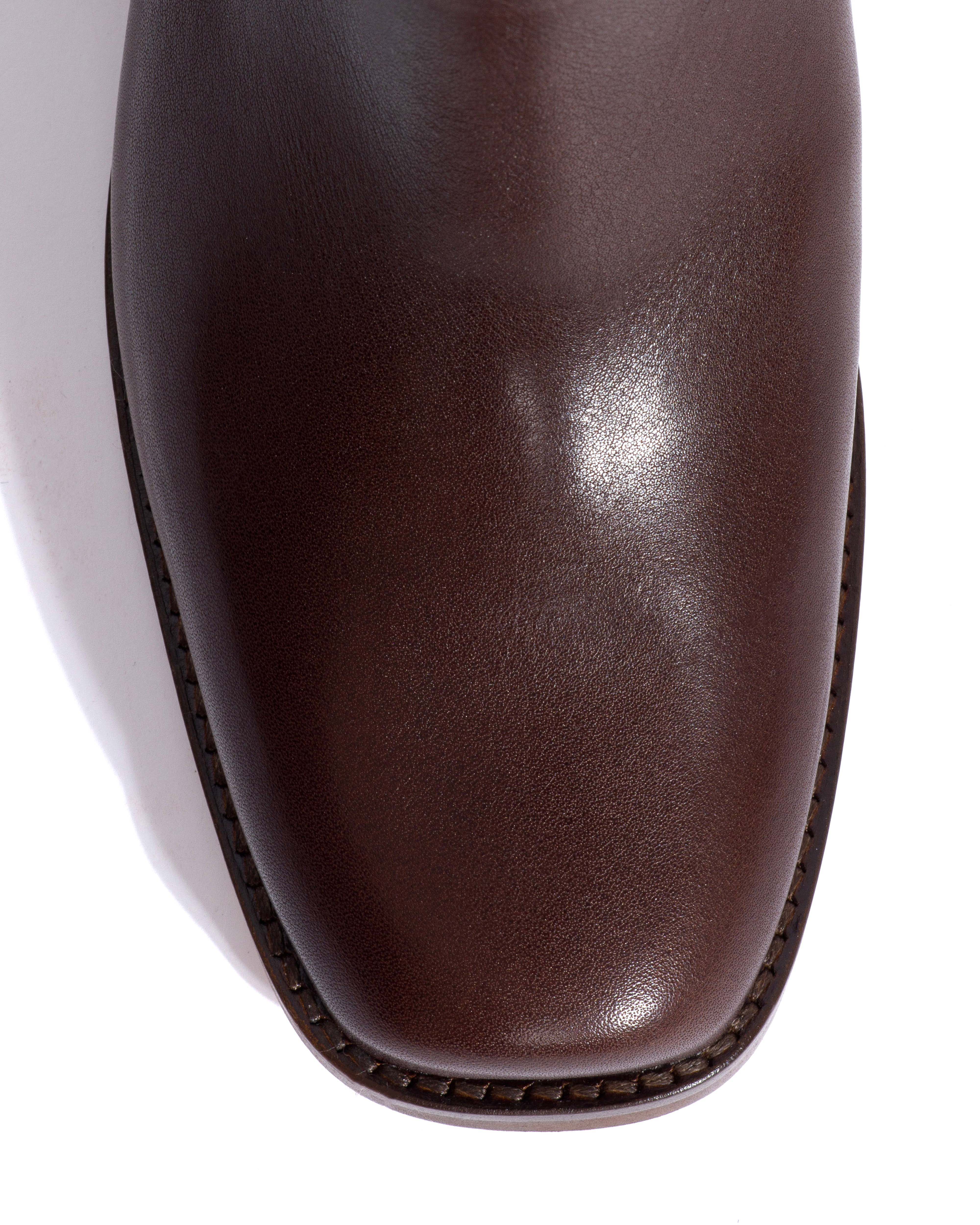 Patricia Vegetal soft calf & suede leather Coffee brown & chocolate - Image 7