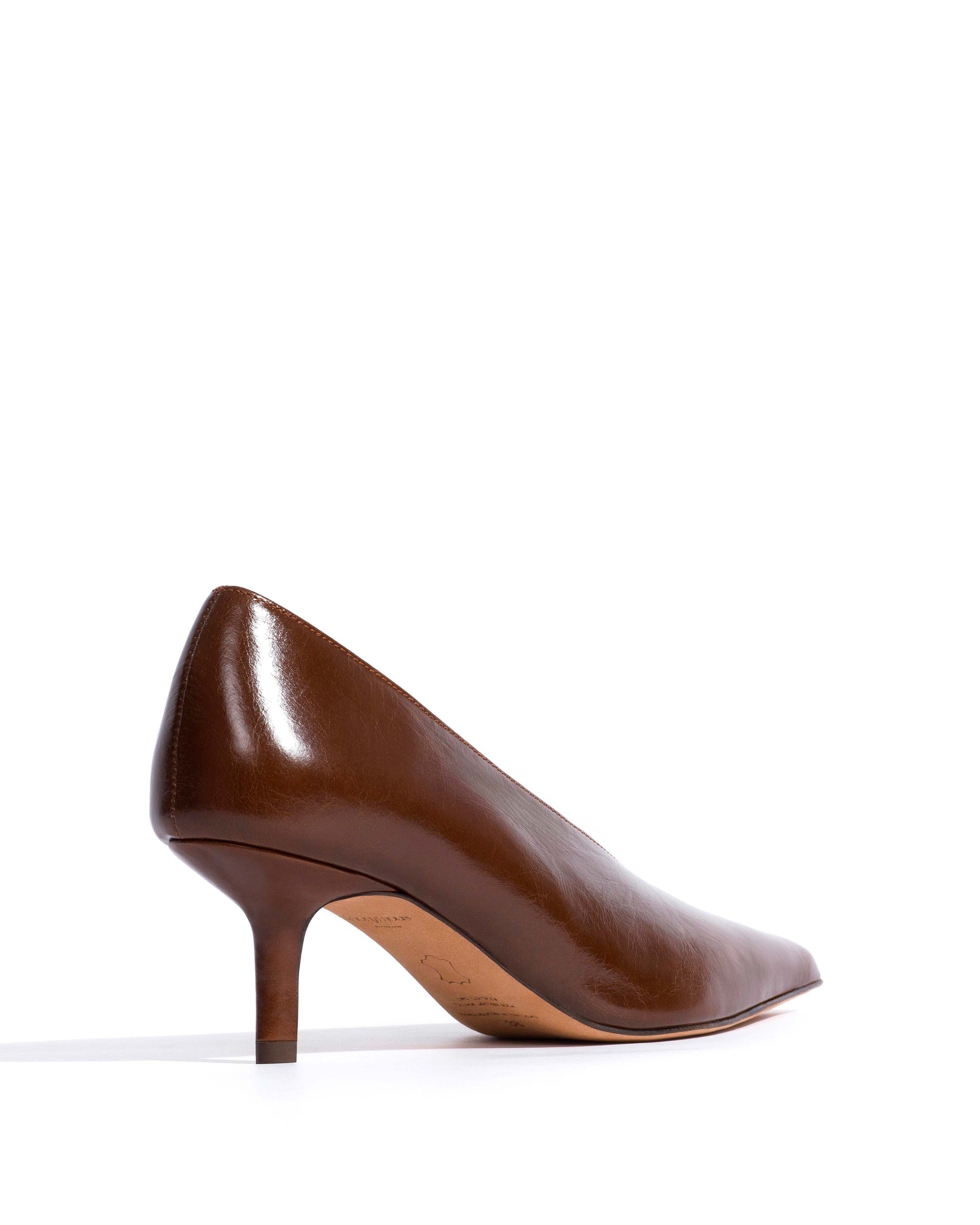 Phia 55 pin Crinkled polished goat Caramel brown - Image 3