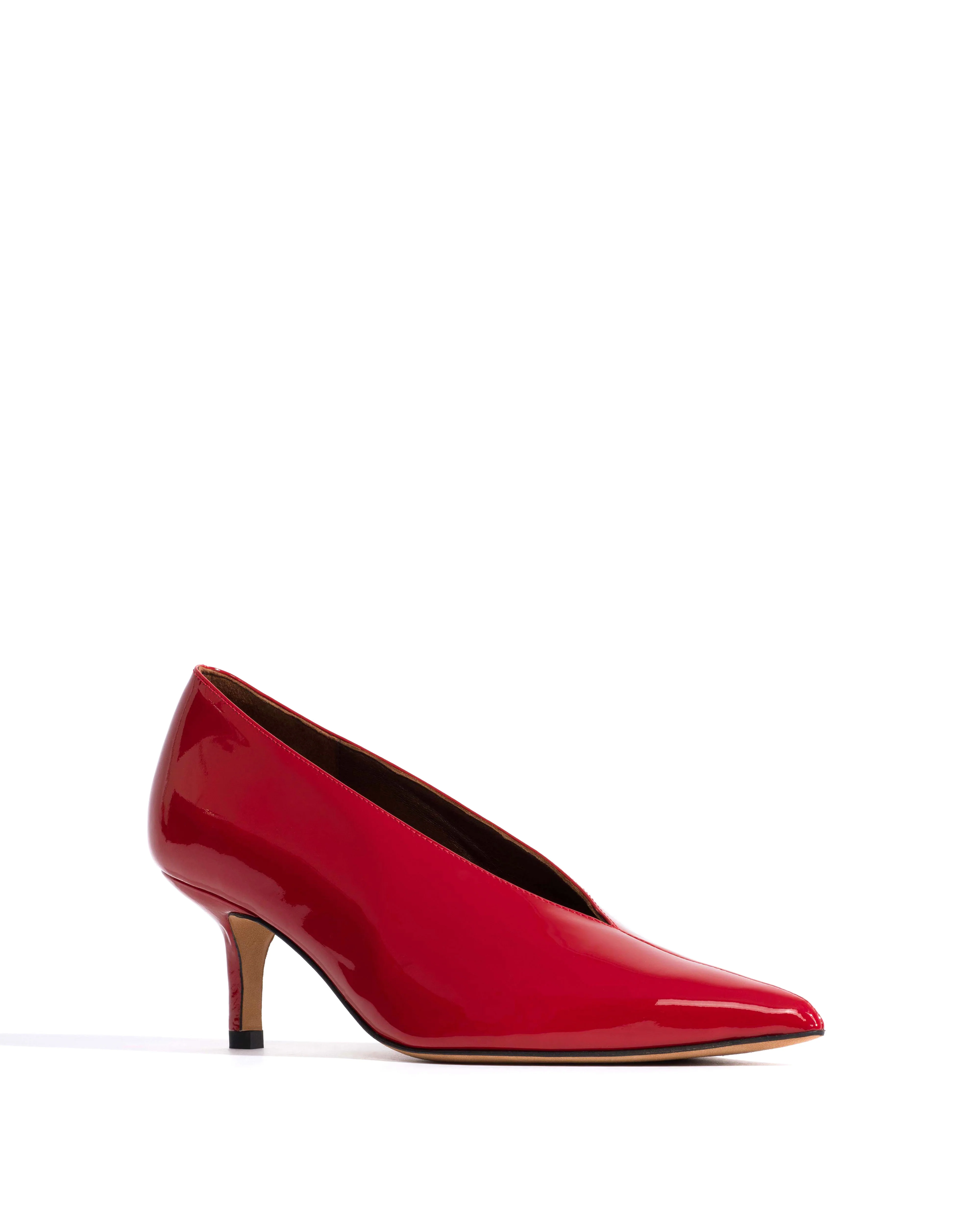 Phia 55 pin Polished soft calf Ruby red - Image 2