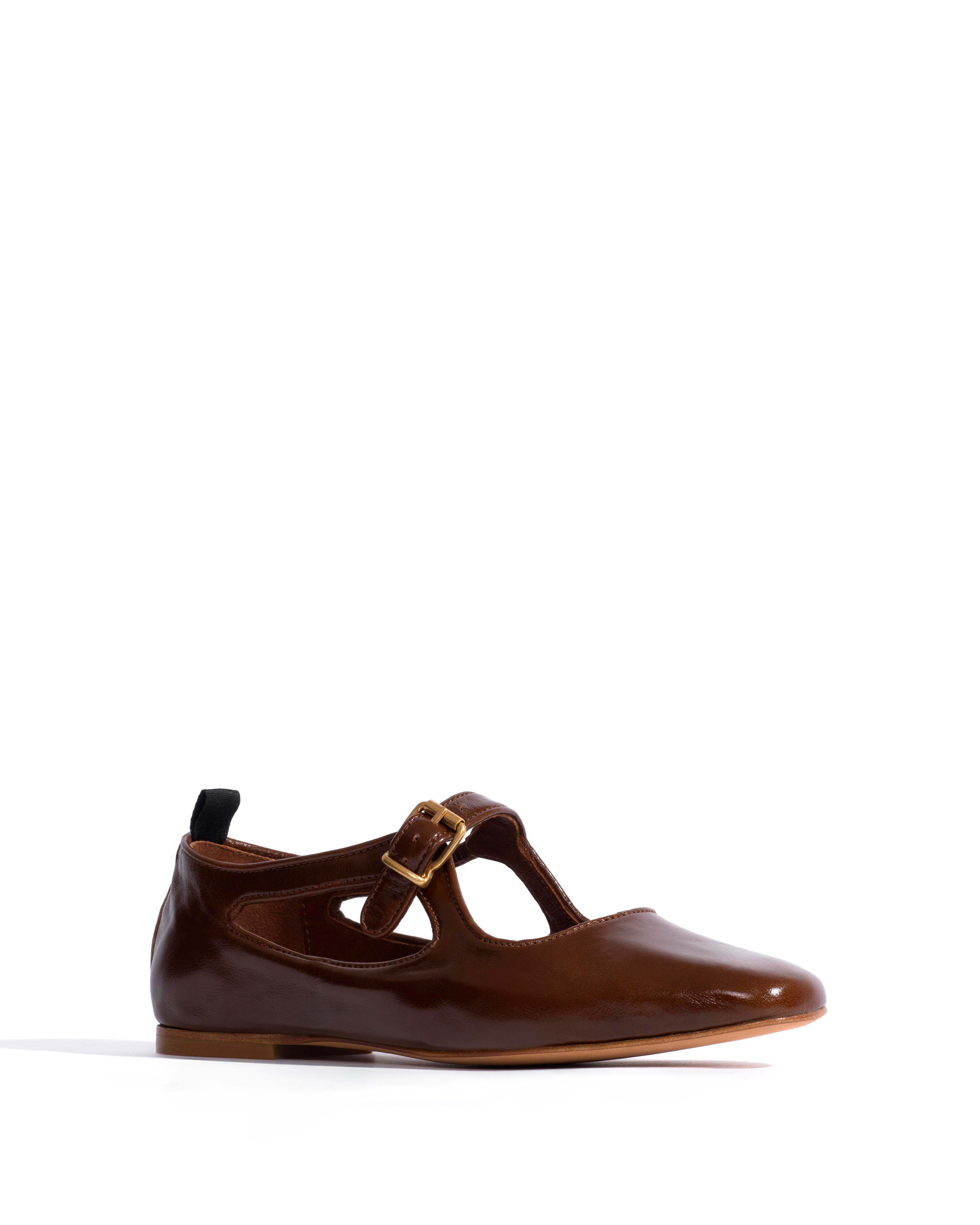 Praise Crinkled polished goat Caramel brown - Image 4