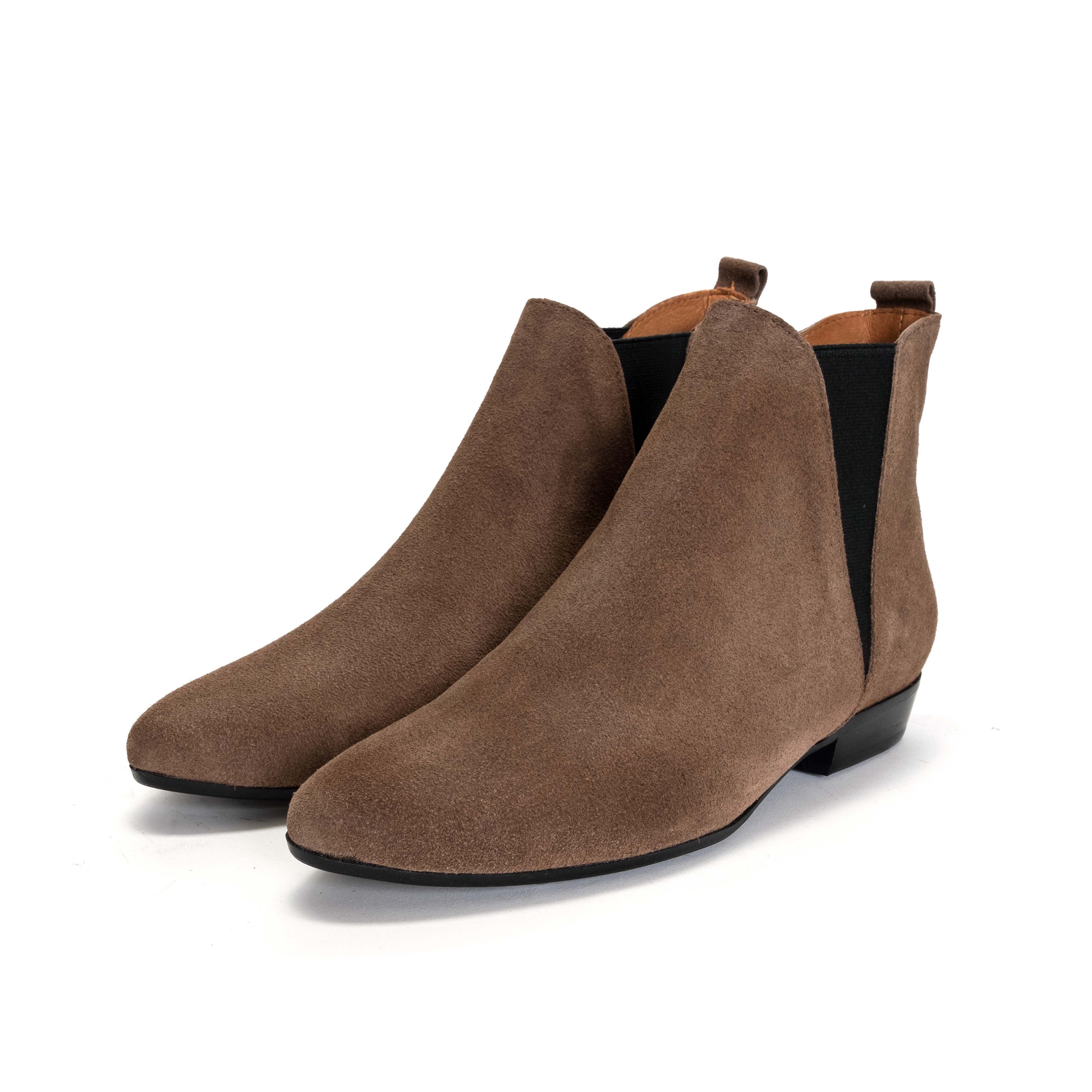 Rita Calf suede Dark taupe - Image 2