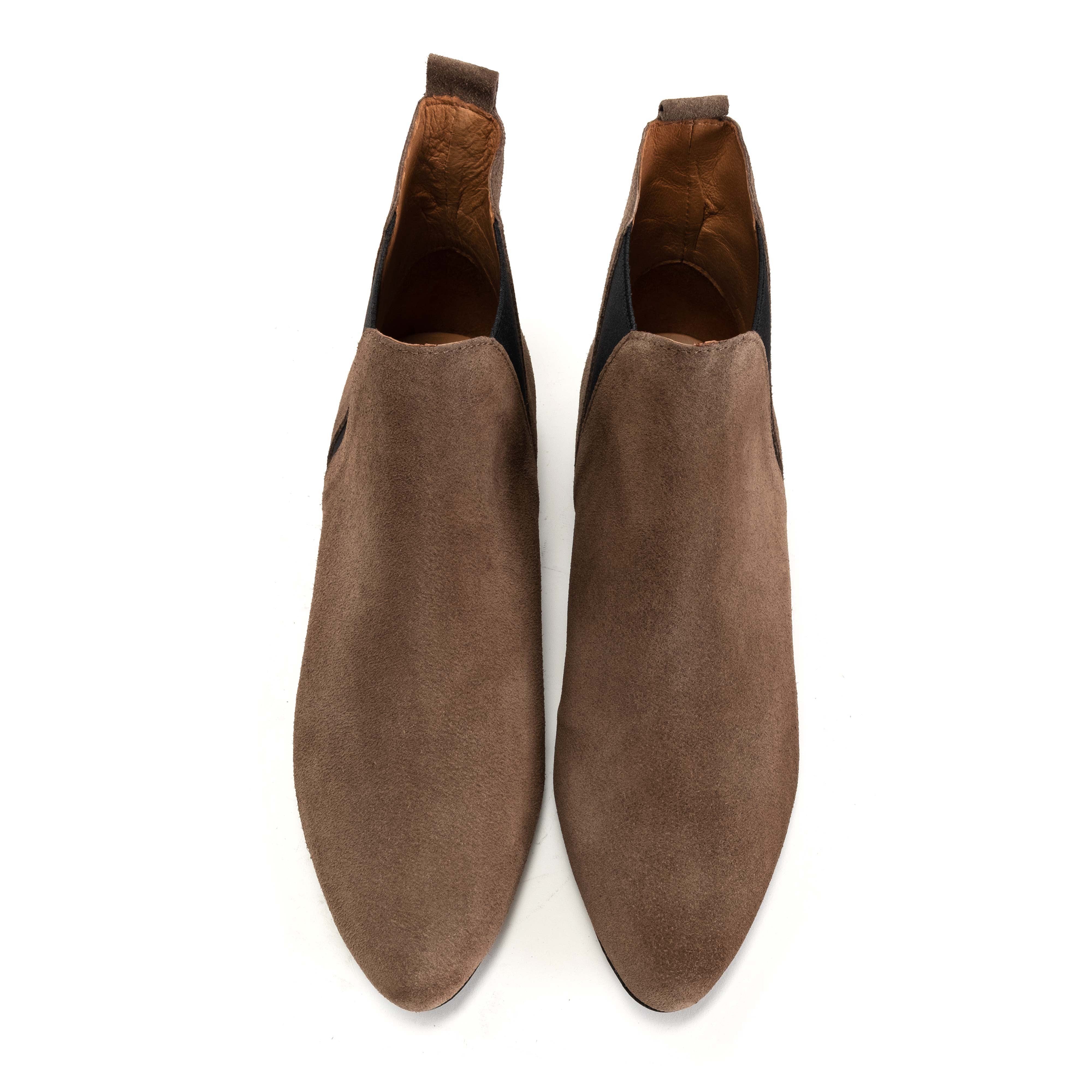 Rita Calf suede Dark taupe - Image 3