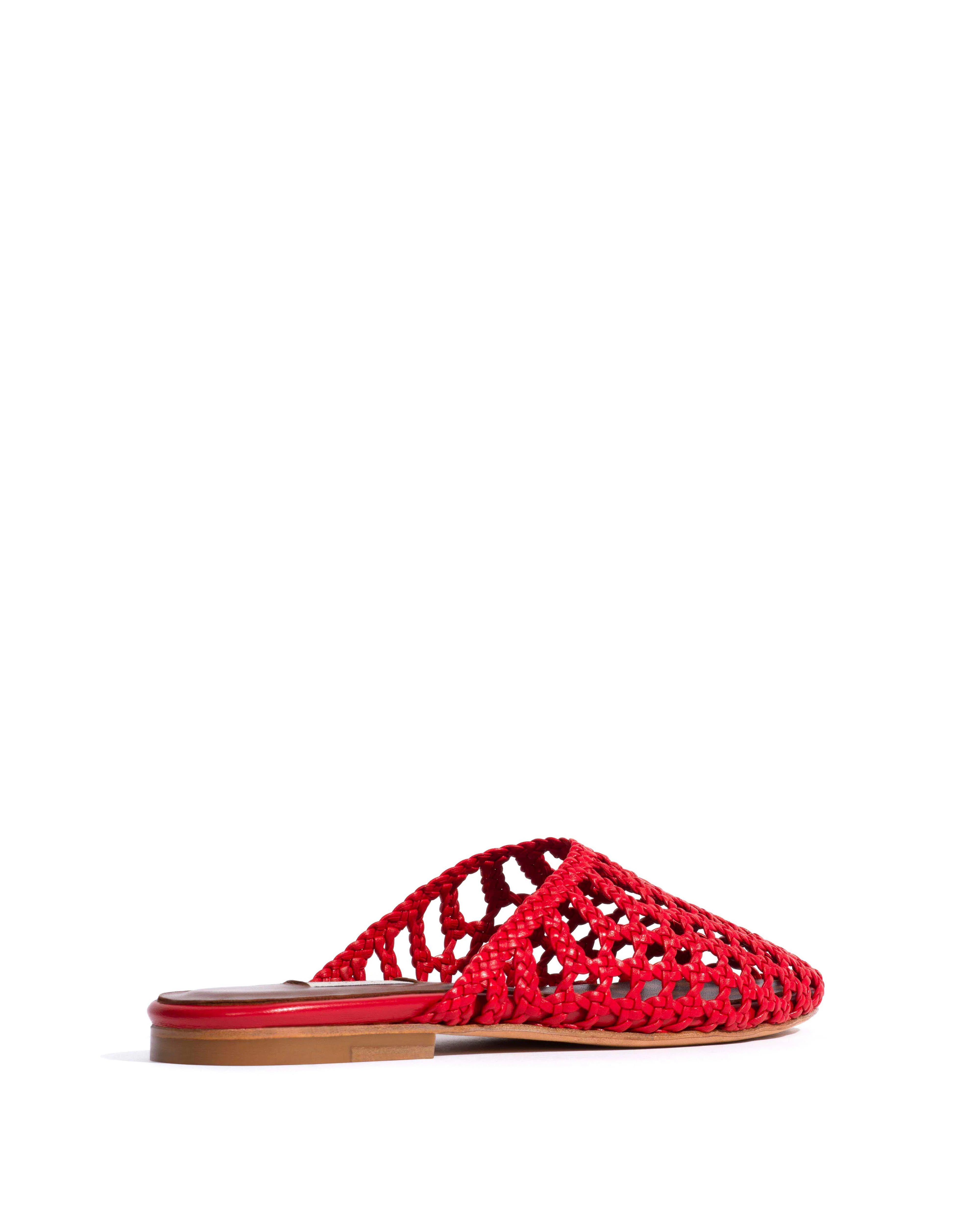 Sabrina 10 hand-braided leather Ruby red - Image 3