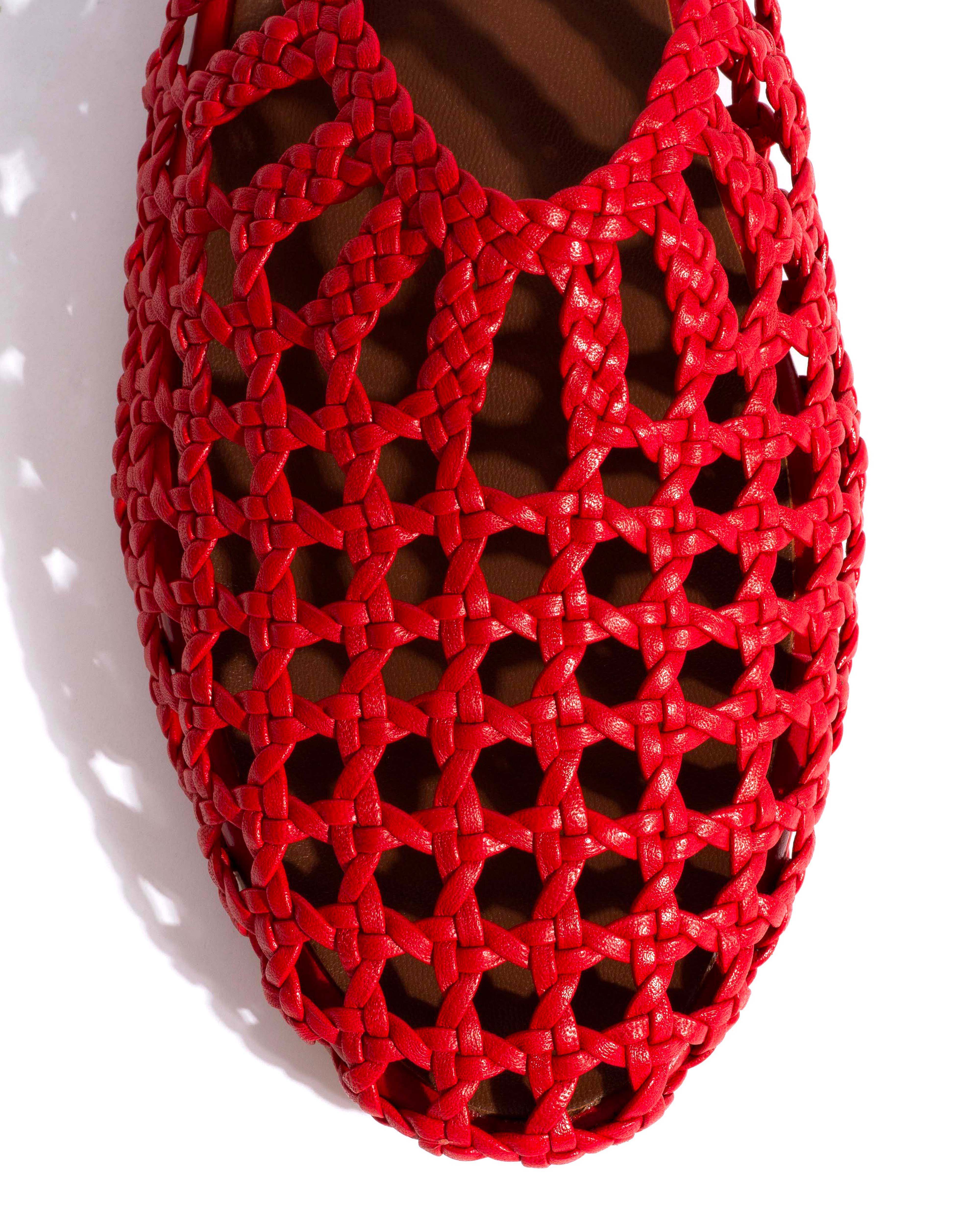Sabrina 10 hand-braided leather Ruby red - Image 5