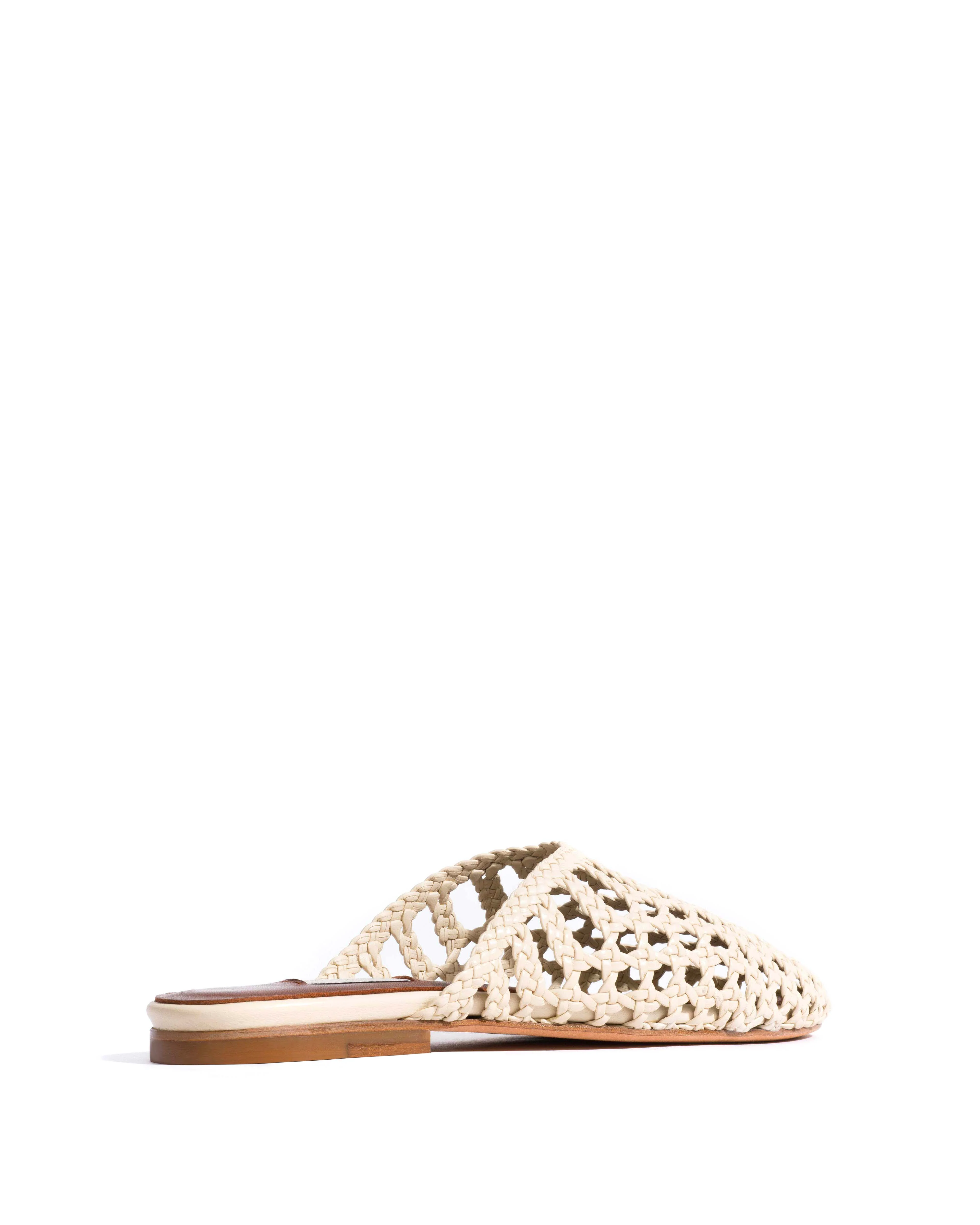 Sabrina 10 hand-braided leather White sand - Image 3