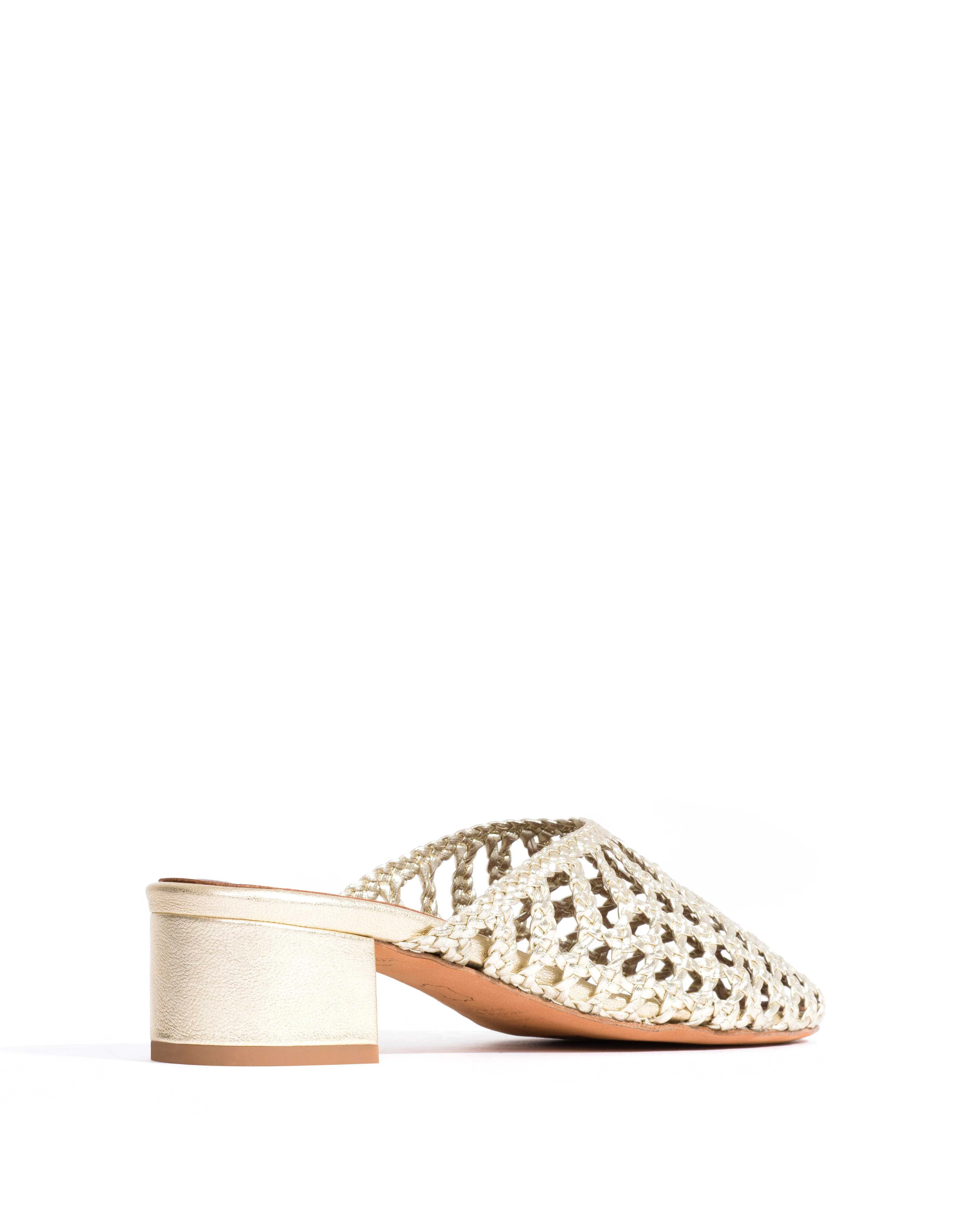 Sabrina 40 hand-braided leather Champagne - Image 4