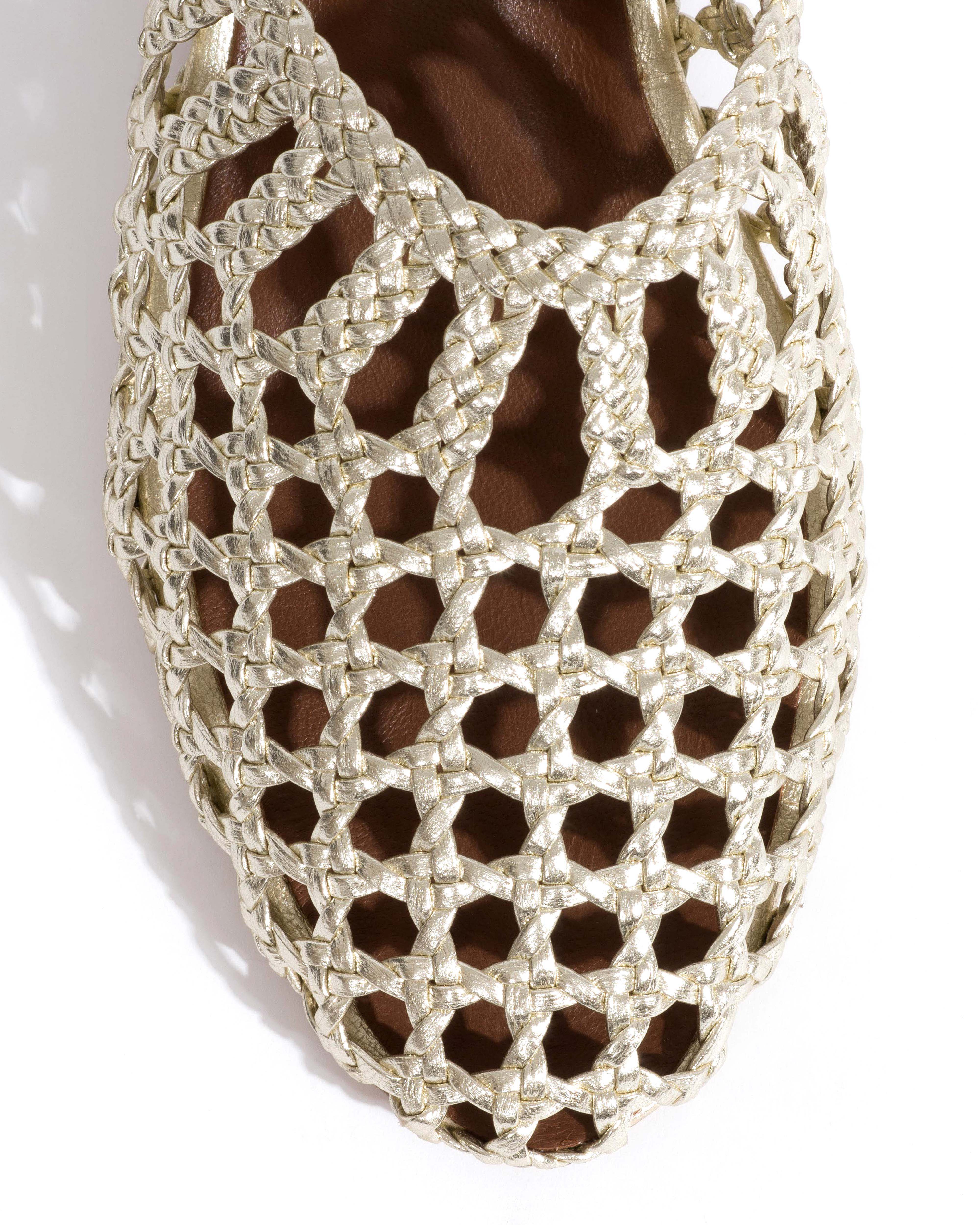 Sabrina 40 hand-braided leather Champagne - Image 6