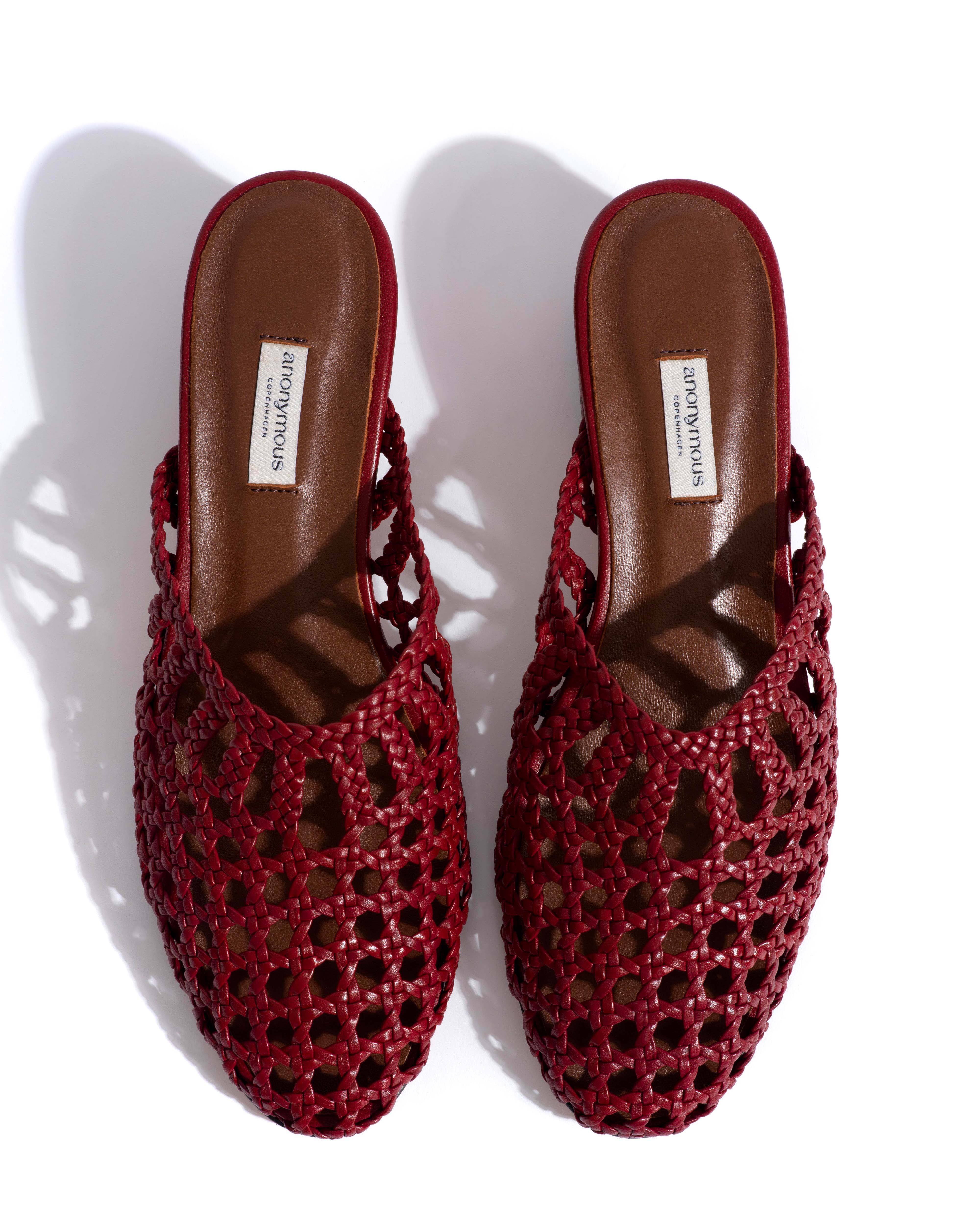 Sabrina 40 hand-braided leather Pomegranate - Image 4
