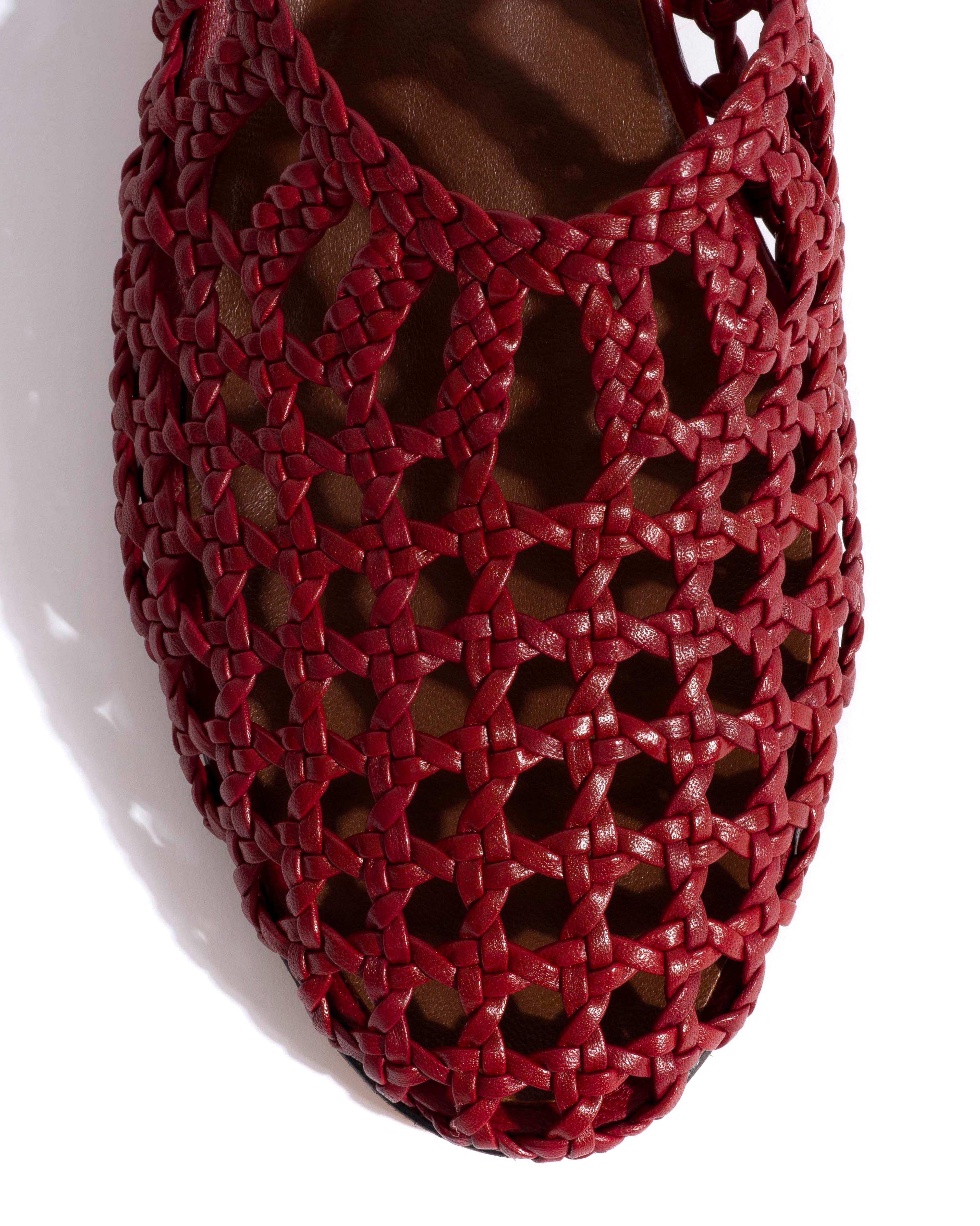 Sabrina 40 hand-braided leather Pomegranate - Image 5