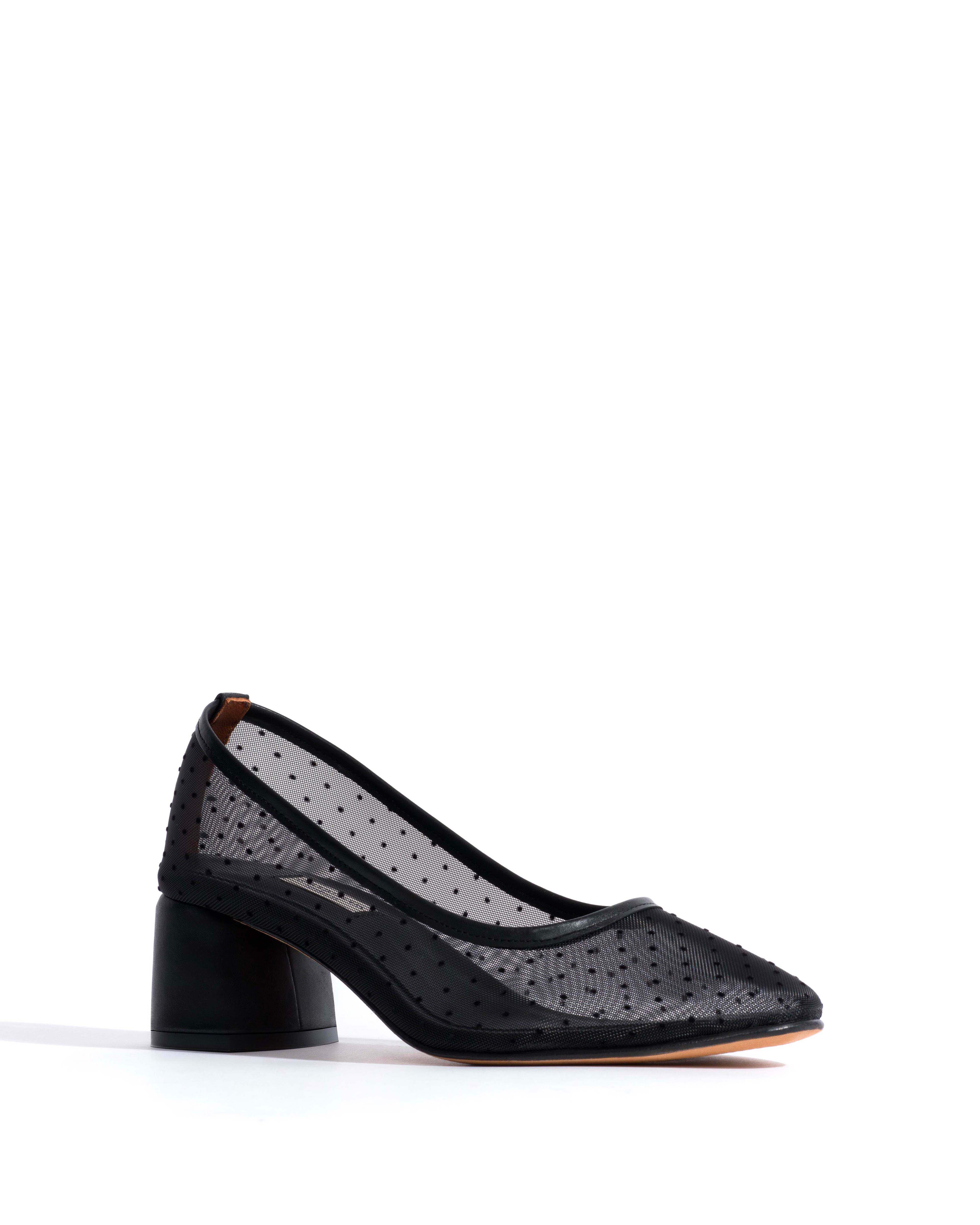 Sacha 40 mesh Shiny lamb & dot velvet mesh Black - Image 2
