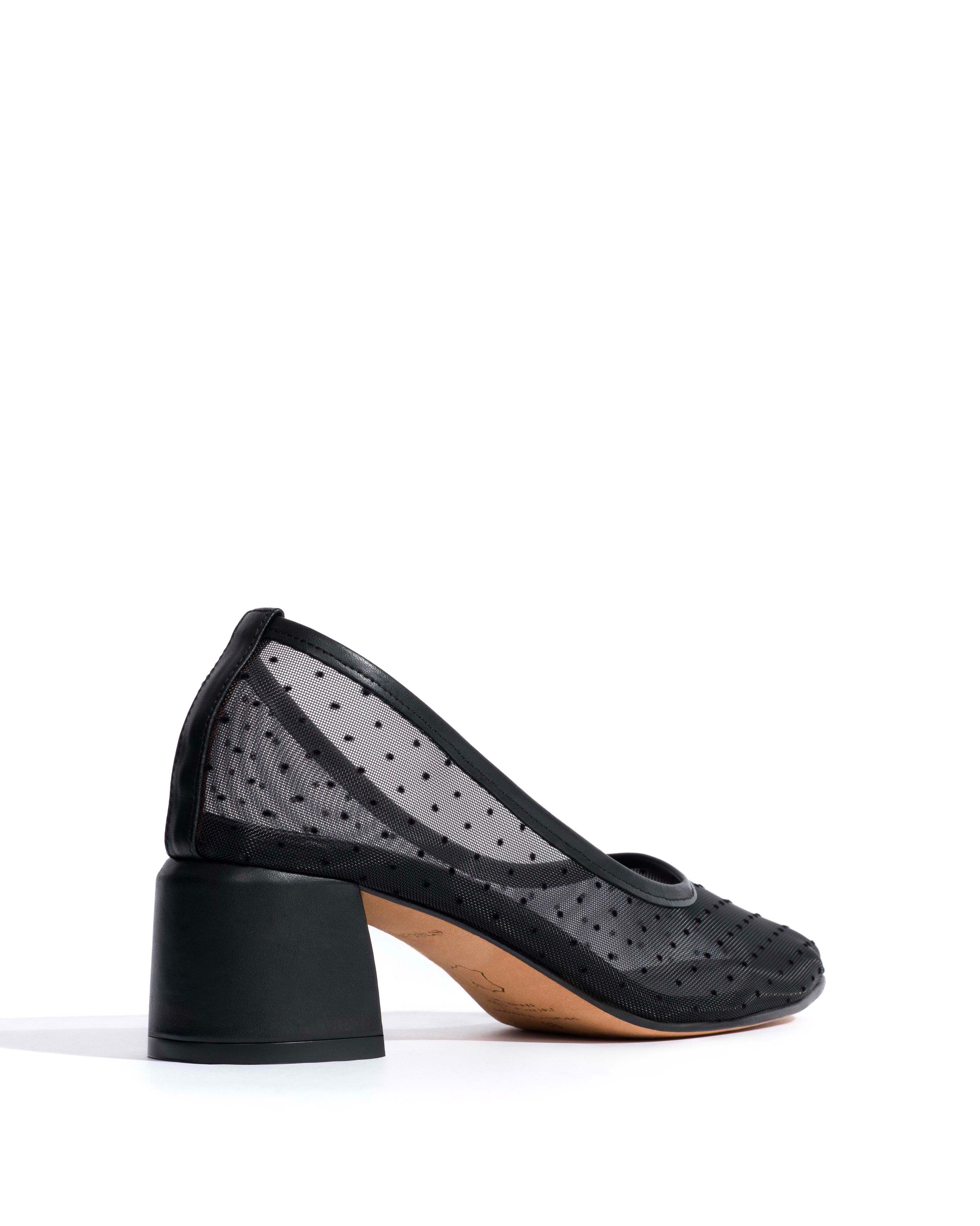 Sacha 40 mesh Shiny lamb & dot velvet mesh Black - Image 3