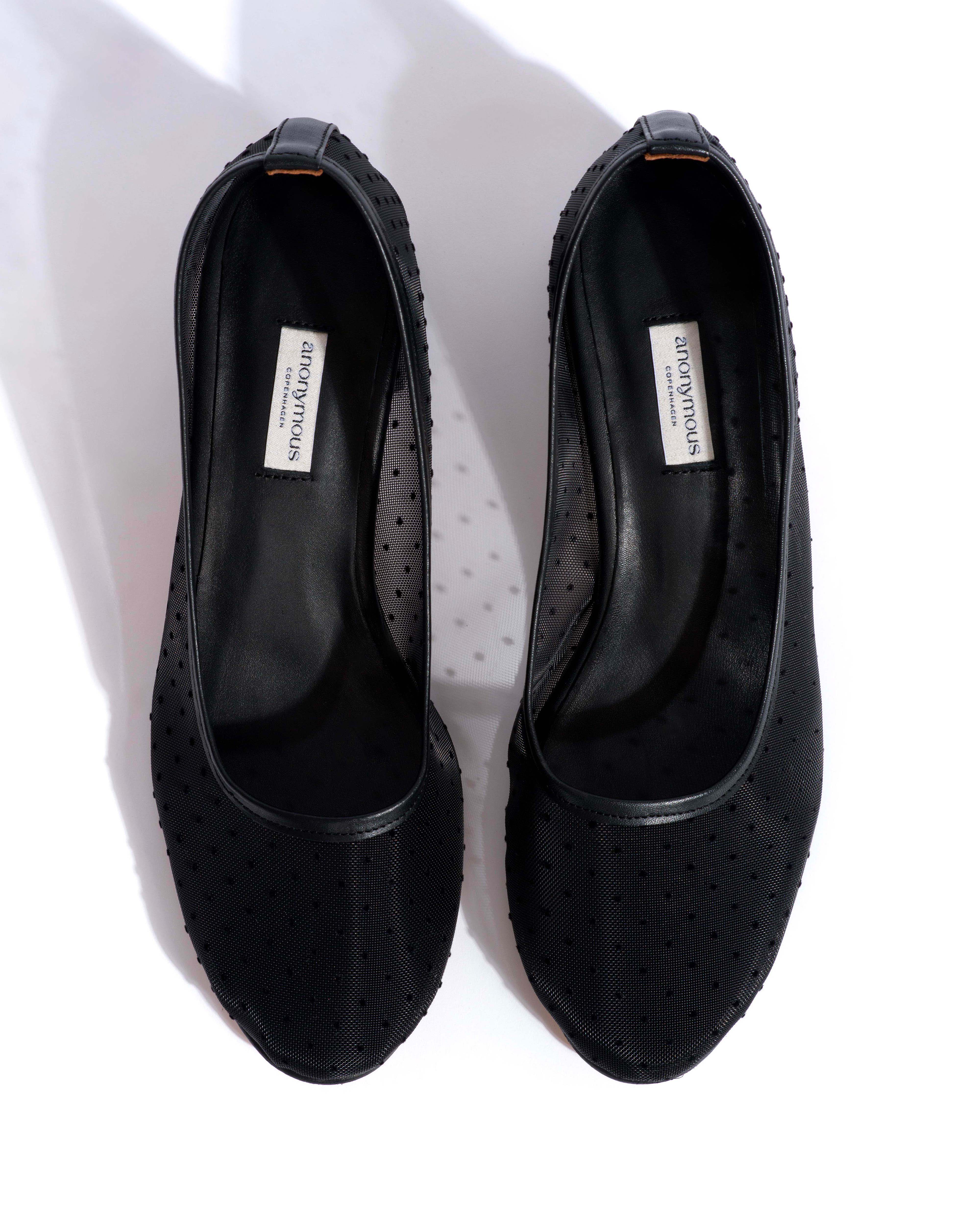 Sacha 40 mesh Shiny lamb & dot velvet mesh Black - Image 4