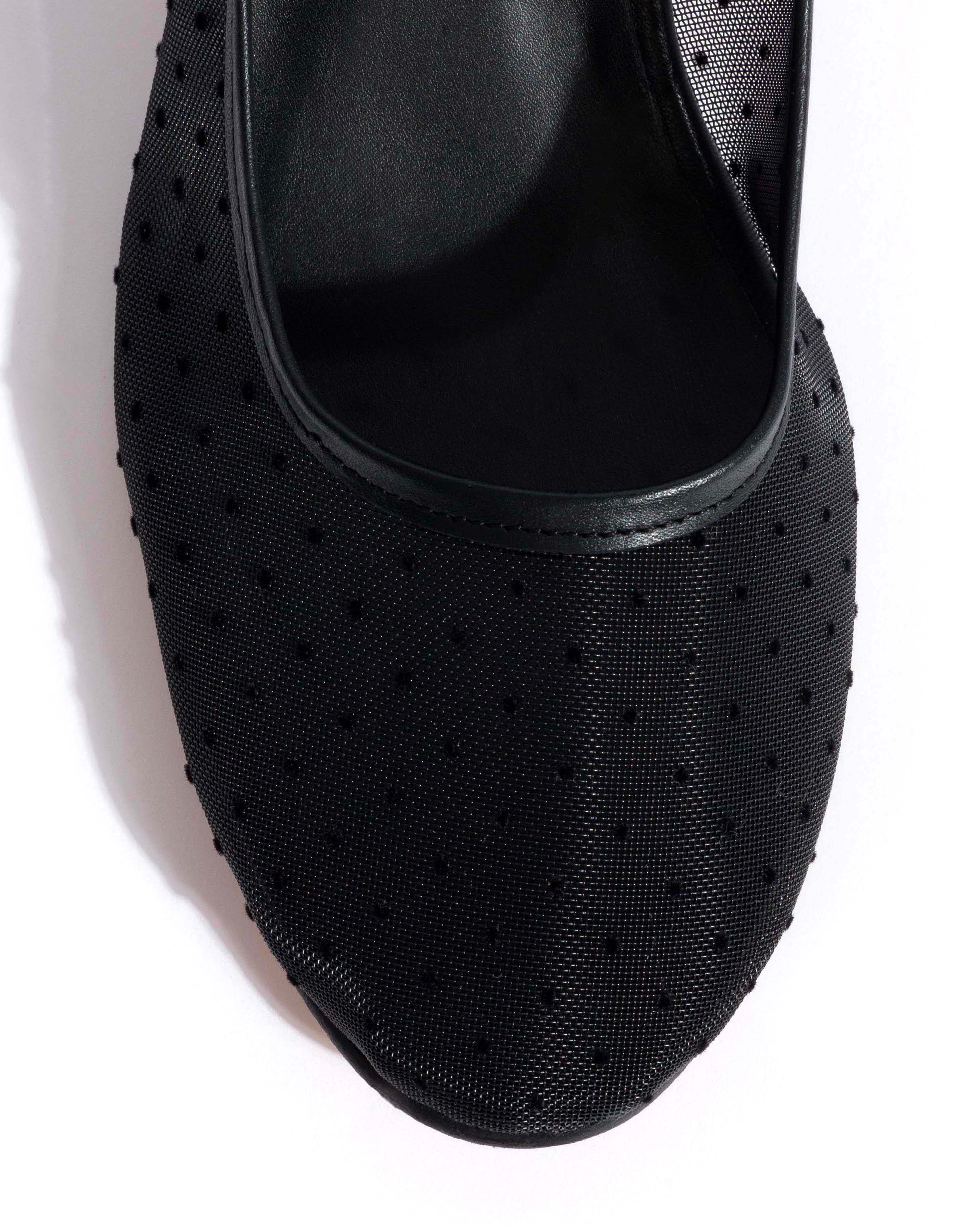 Sacha 40 mesh Shiny lamb & dot velvet mesh Black - Image 5