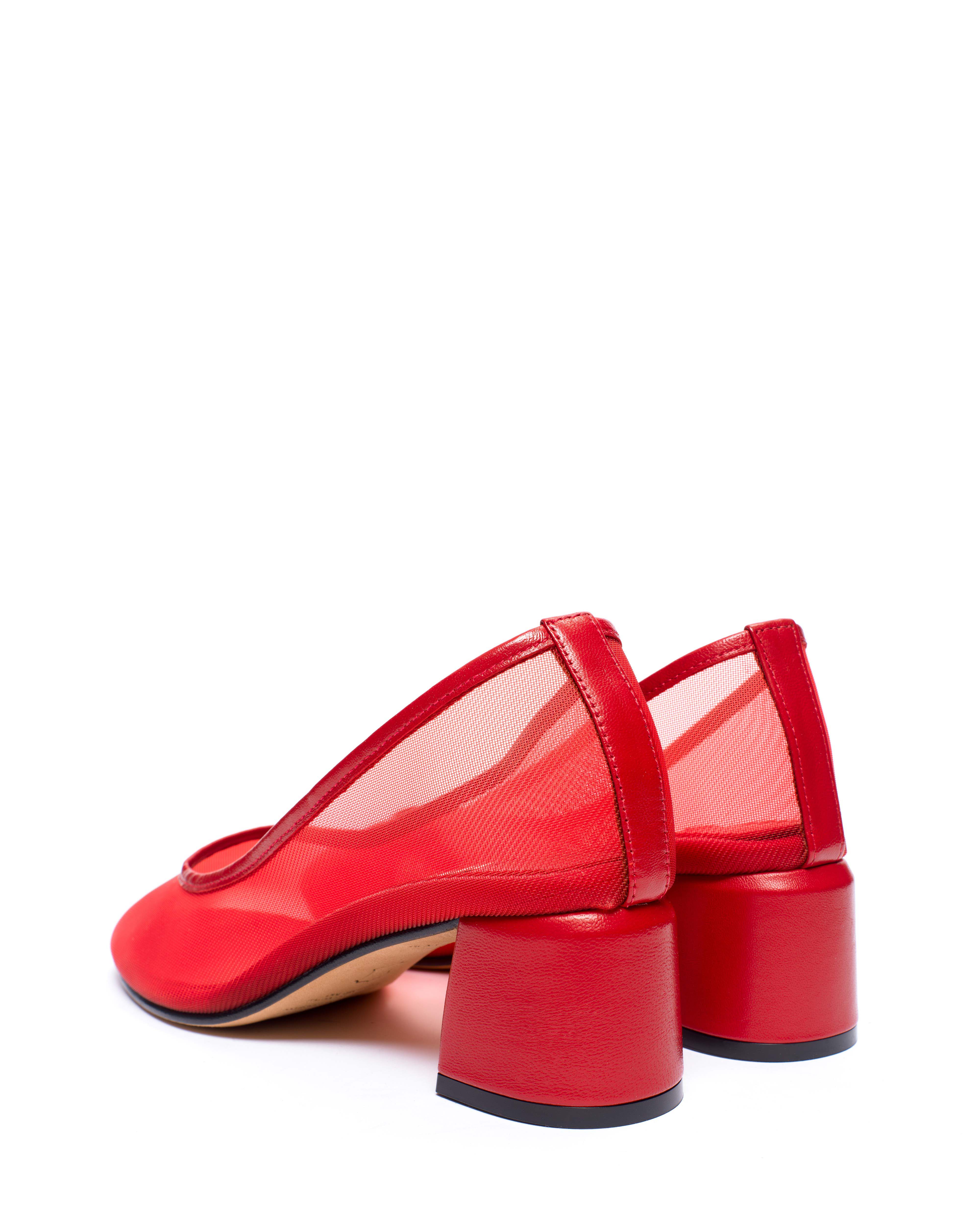 Sacha 40 mesh Shiny lamb & mesh Ruby red - Image 4