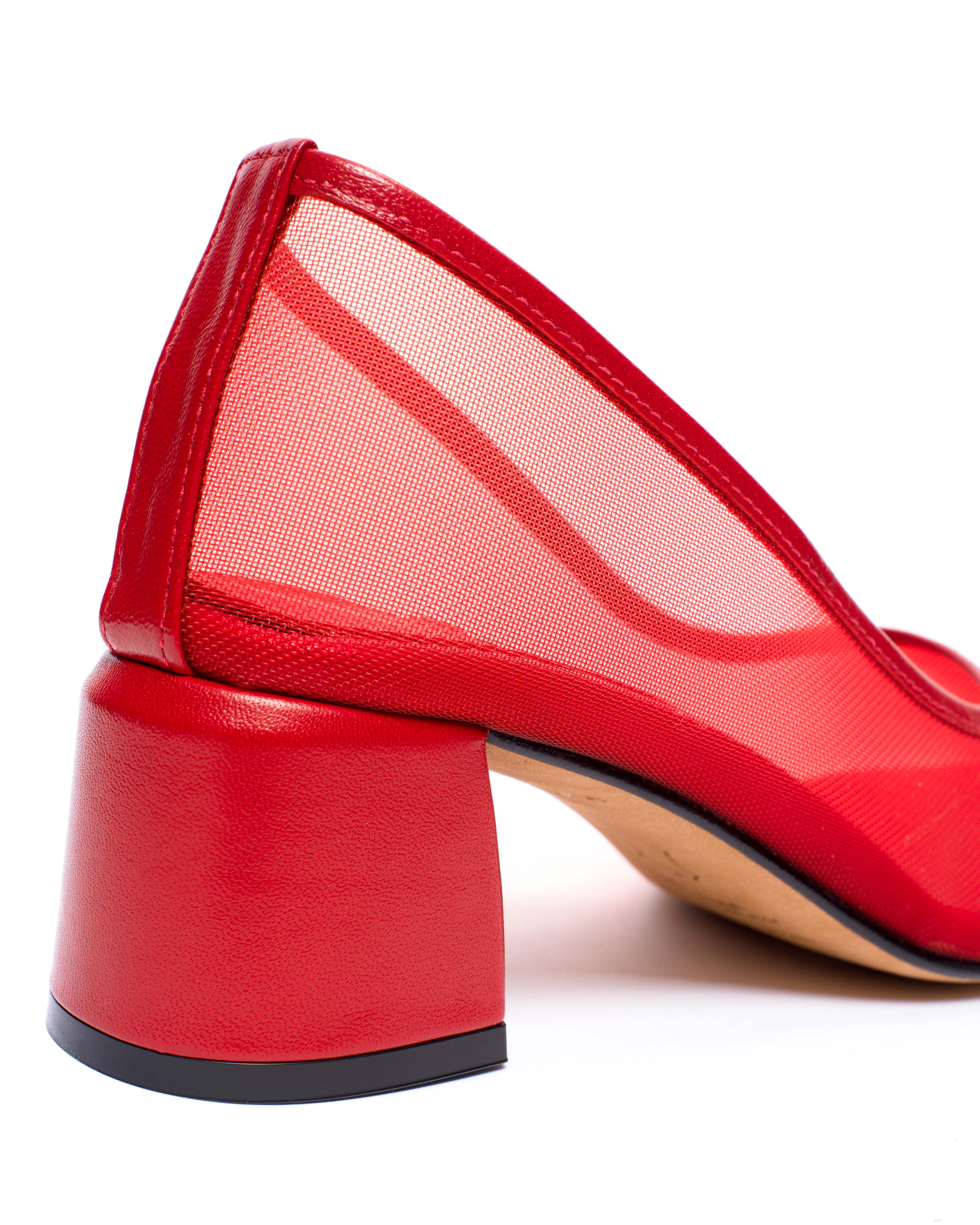 Sacha 40 mesh Shiny lamb & mesh Ruby red - Image 7