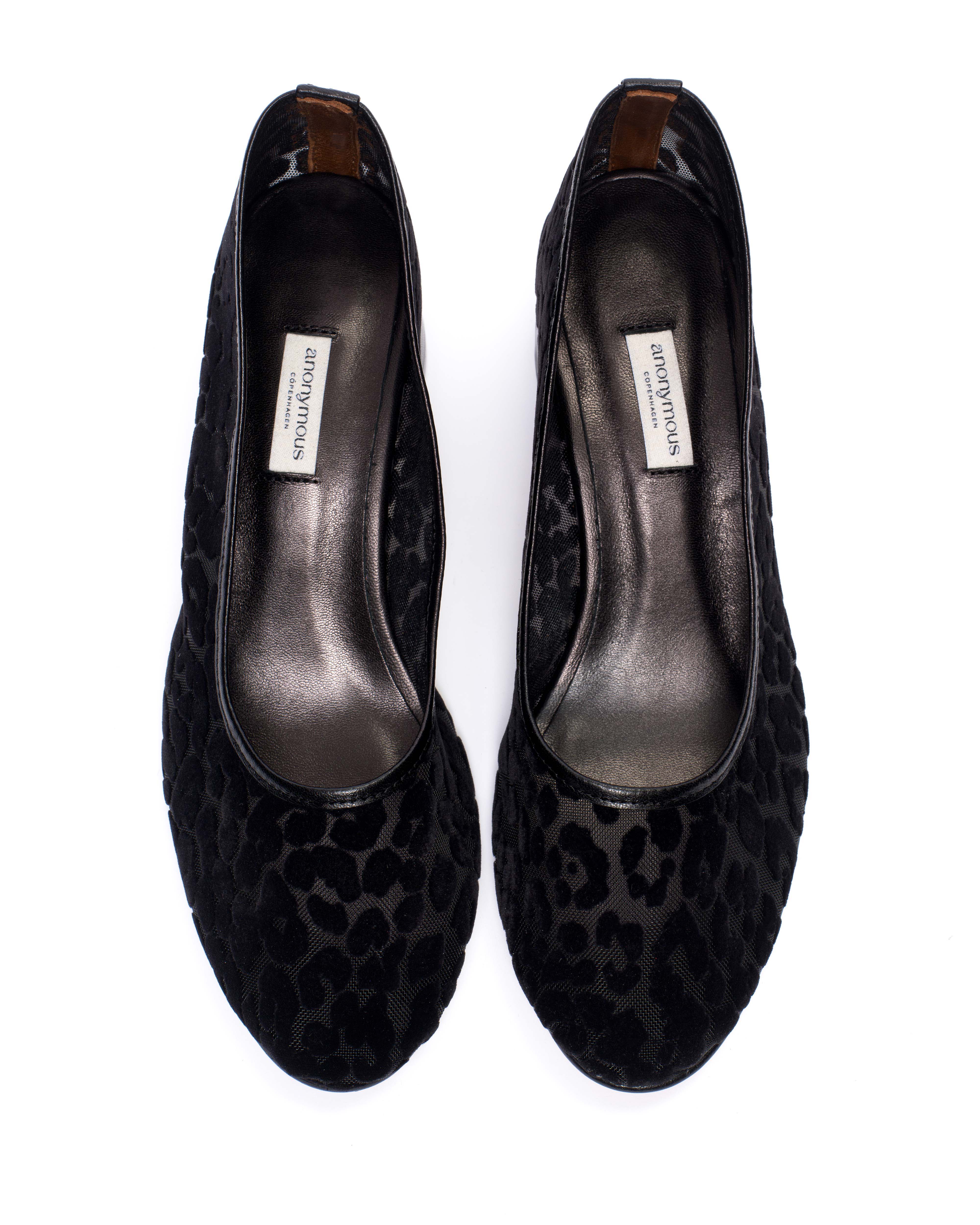 Sacha 40 mesh Shiny lamb & mesh velvet leopard Black - Image 3