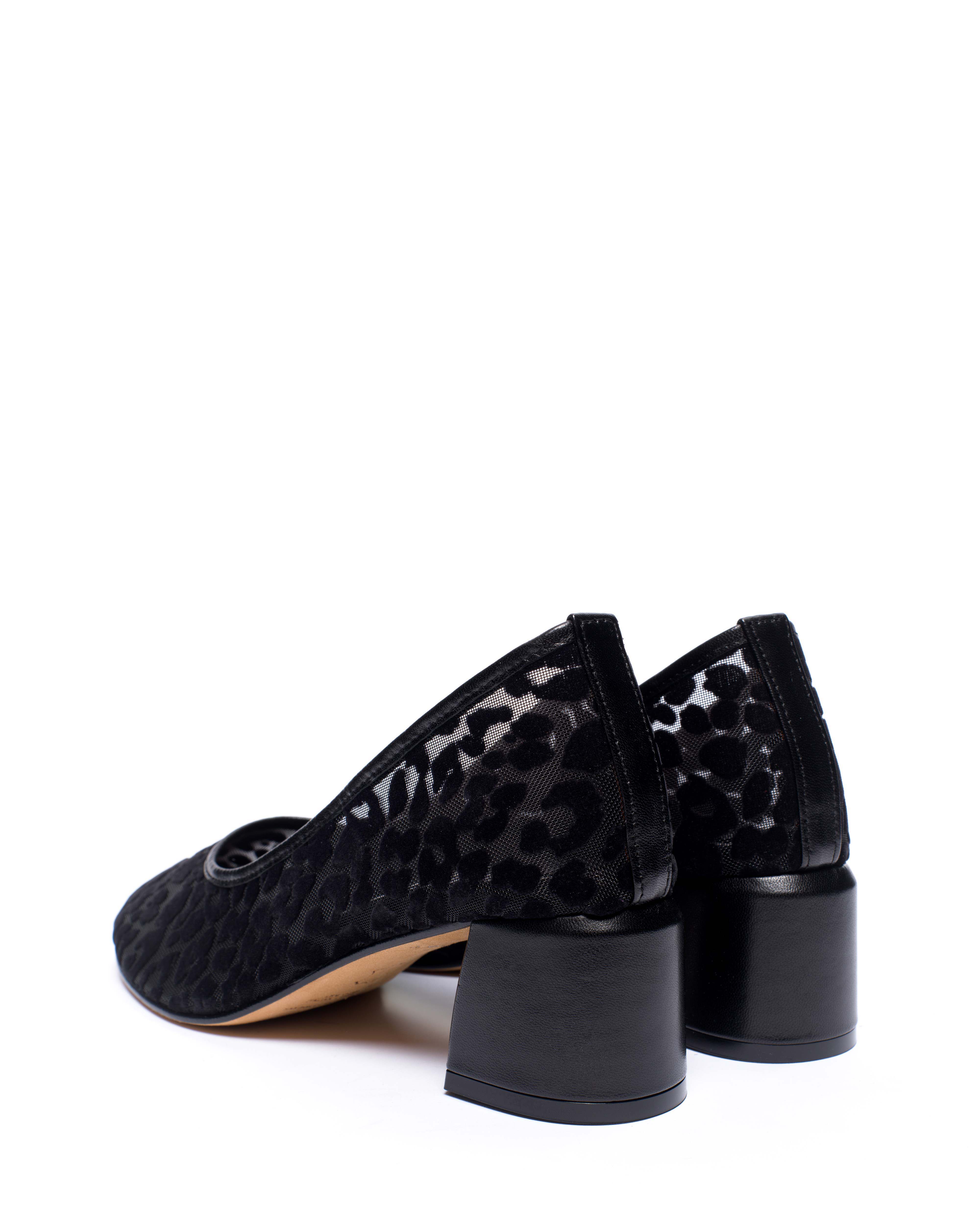 Sacha 40 mesh Shiny lamb & mesh velvet leopard Black - Image 4