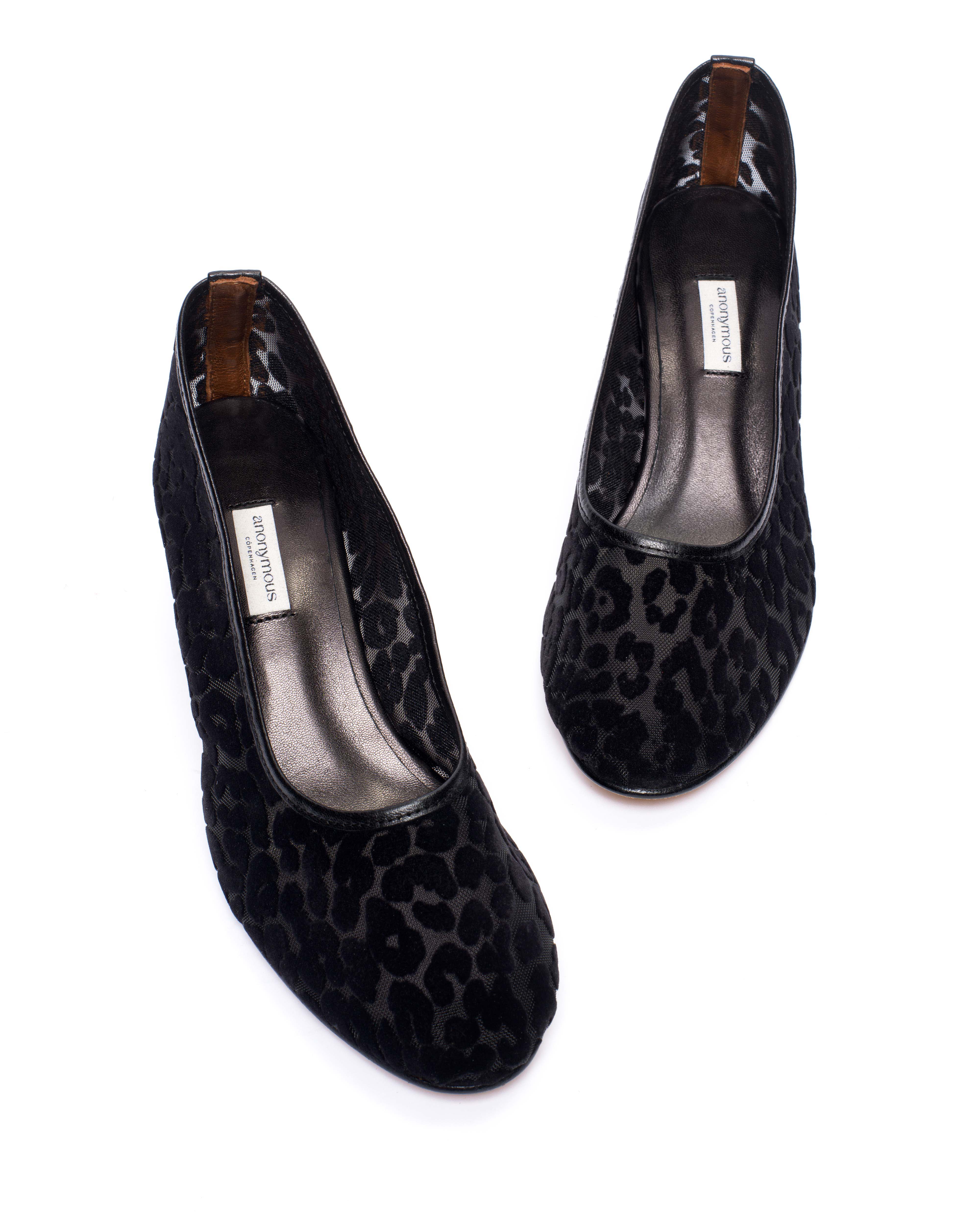 Sacha 40 mesh Shiny lamb & mesh velvet leopard Black - Image 5