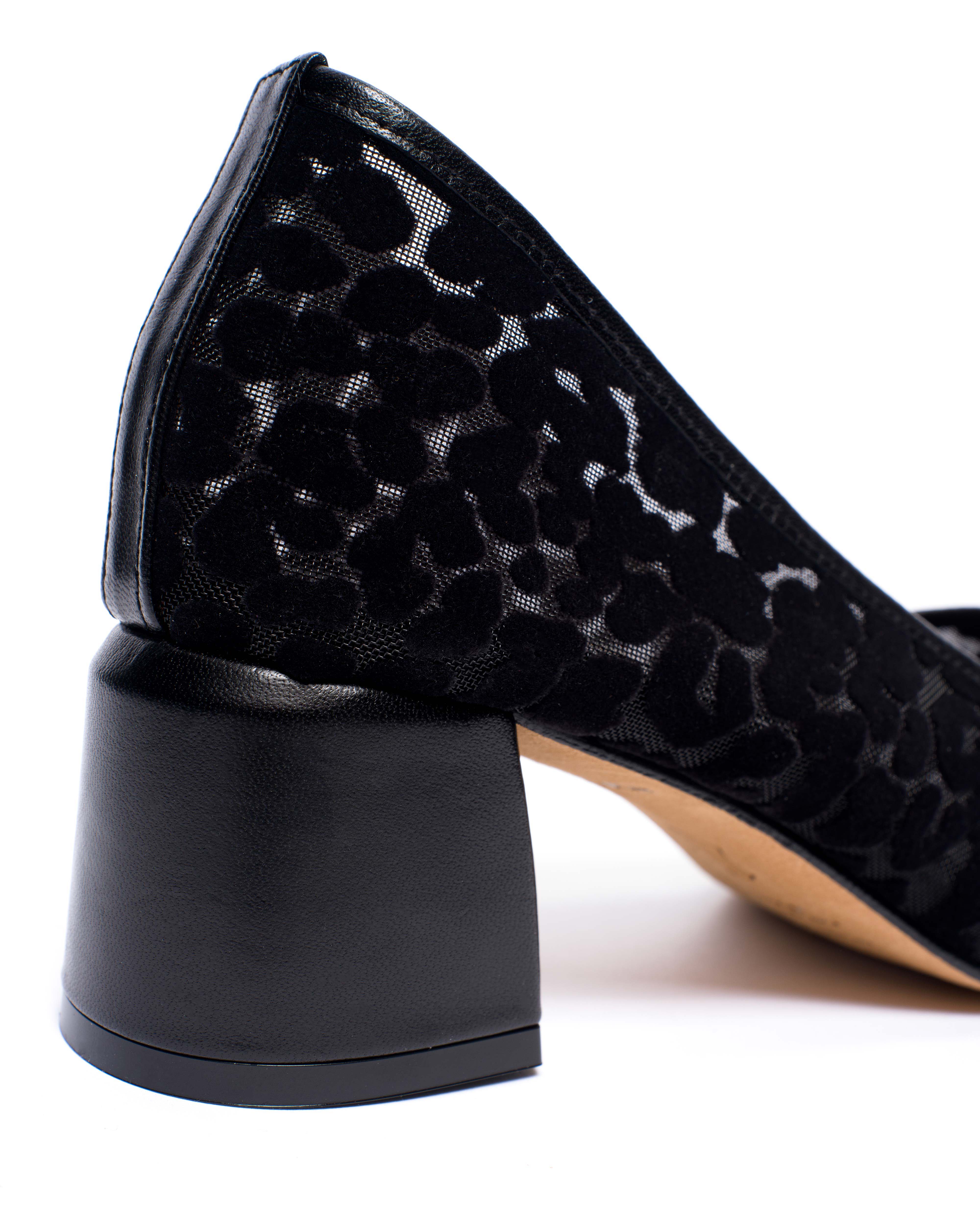 Sacha 40 mesh Shiny lamb & mesh velvet leopard Black - Image 7