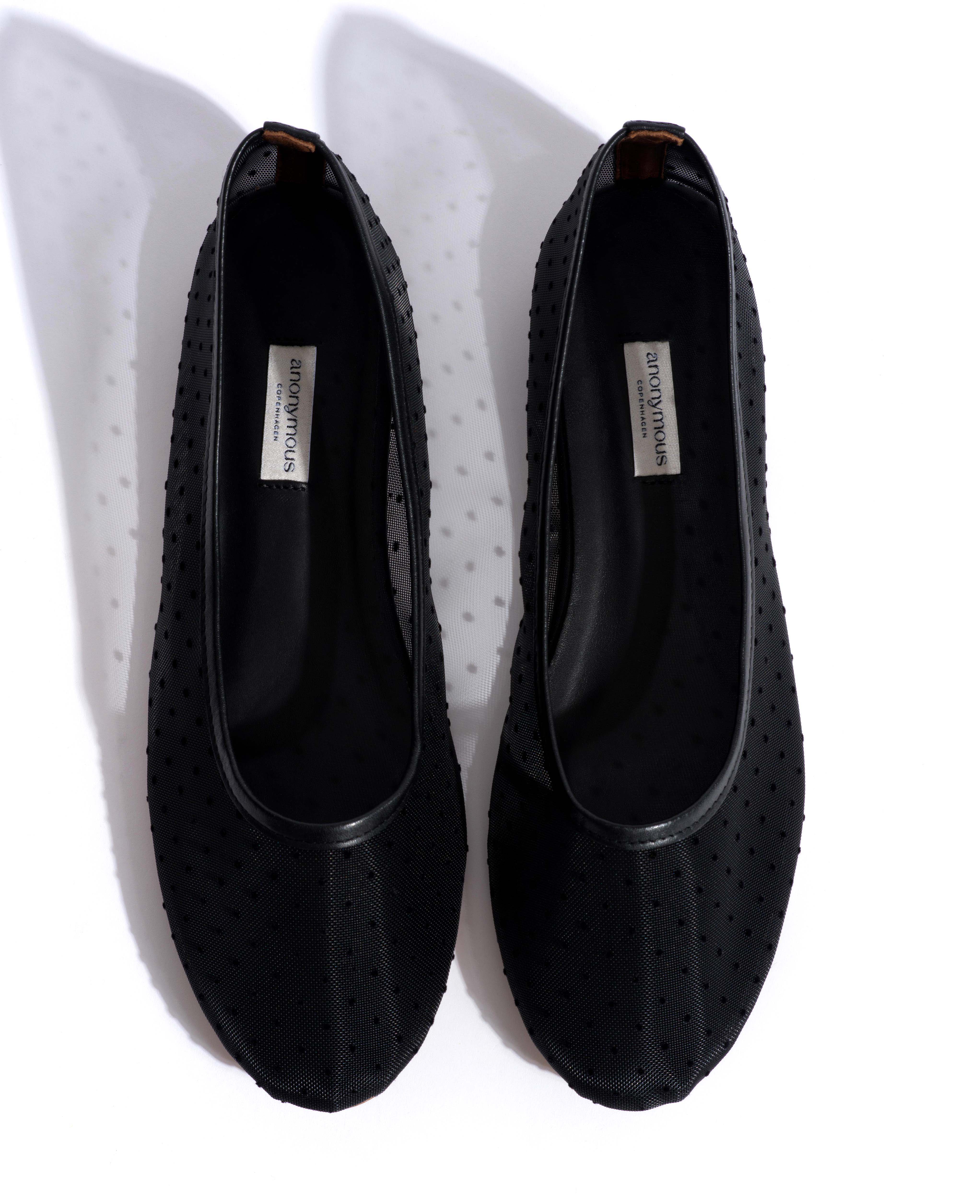 Sacha mesh Shiny lamb & dot velvet mesh Black - Image 4