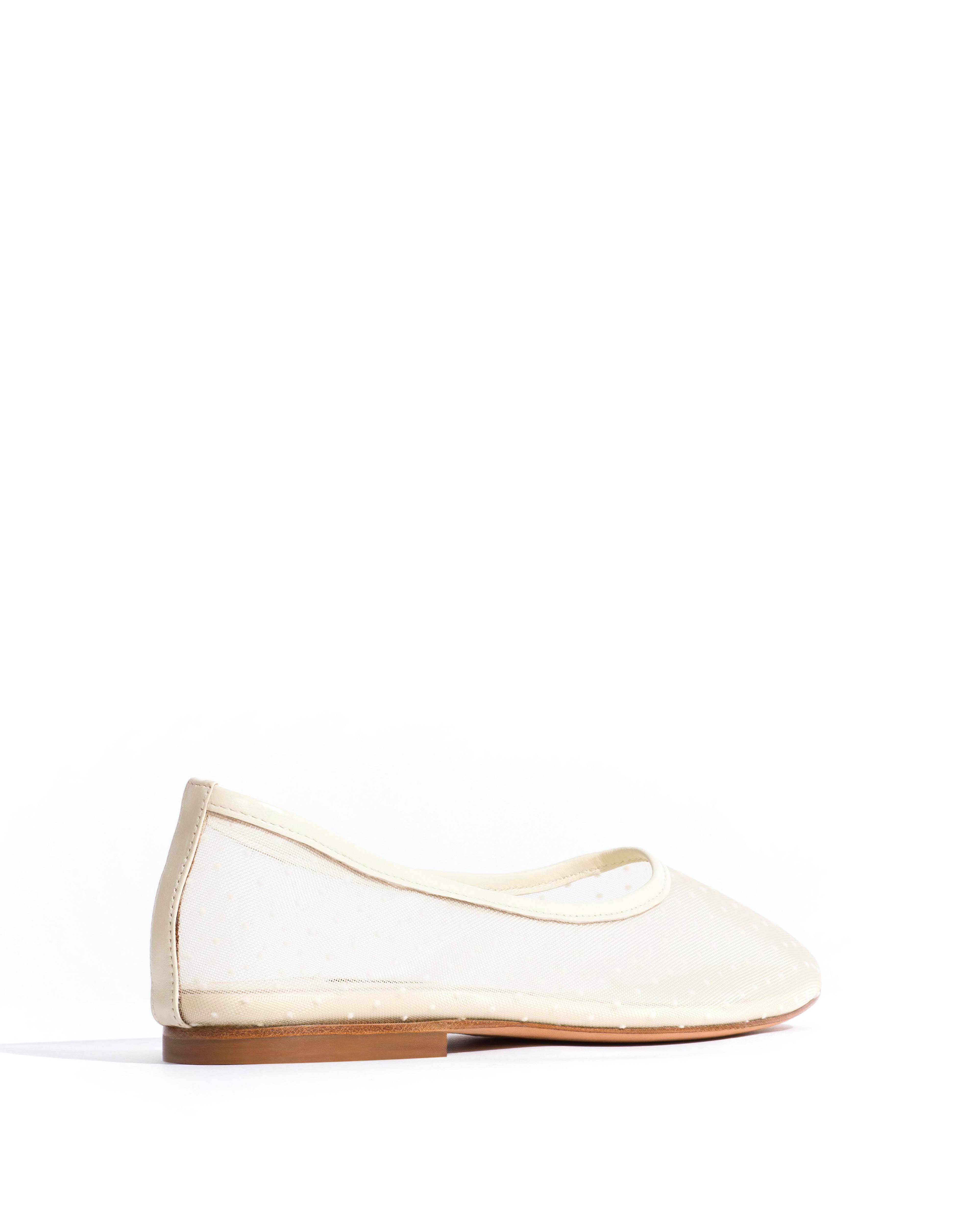 Sacha mesh Shiny lamb & dot velvet mesh White sand - Image 3