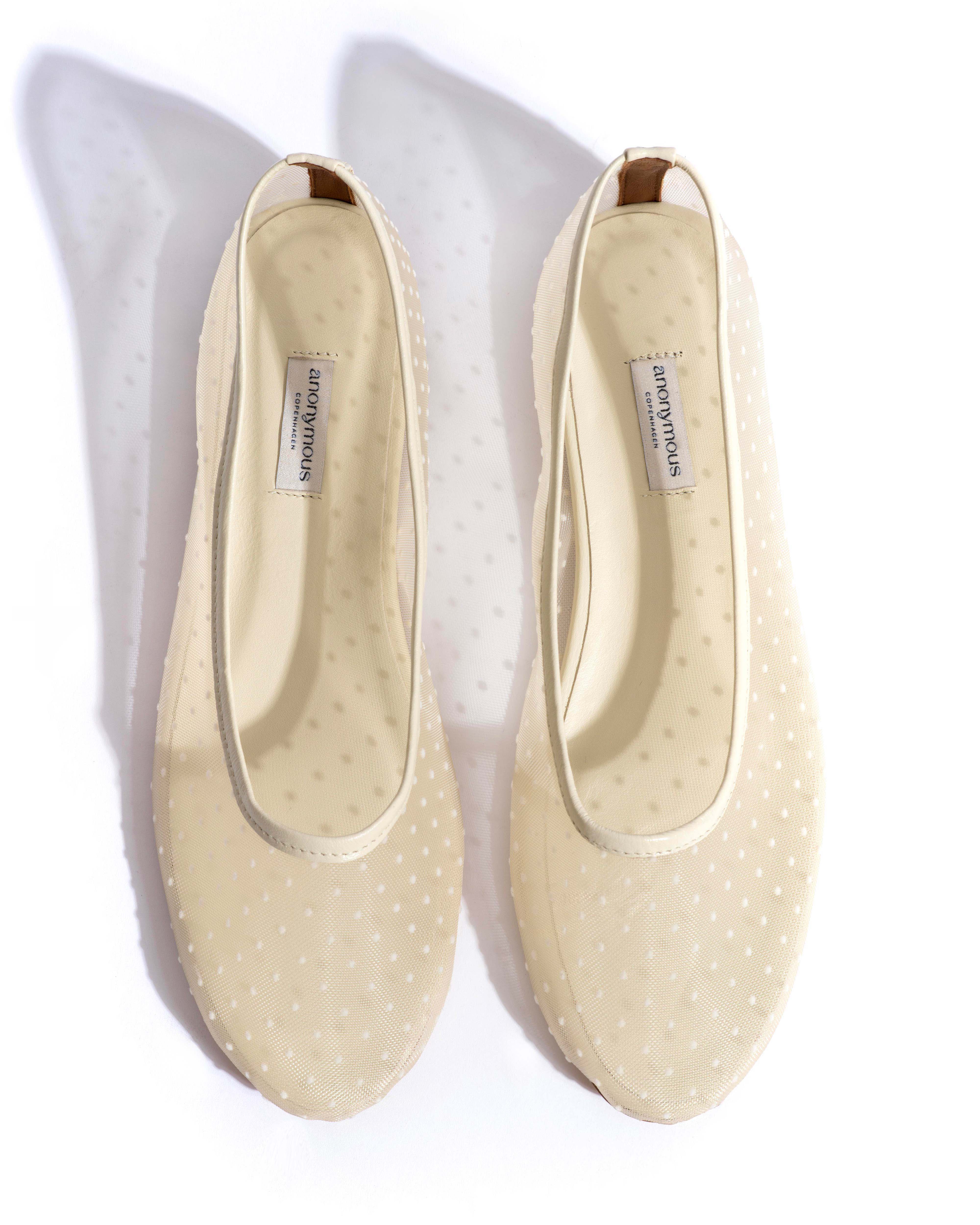 Sacha mesh Shiny lamb & dot velvet mesh White sand - Image 4