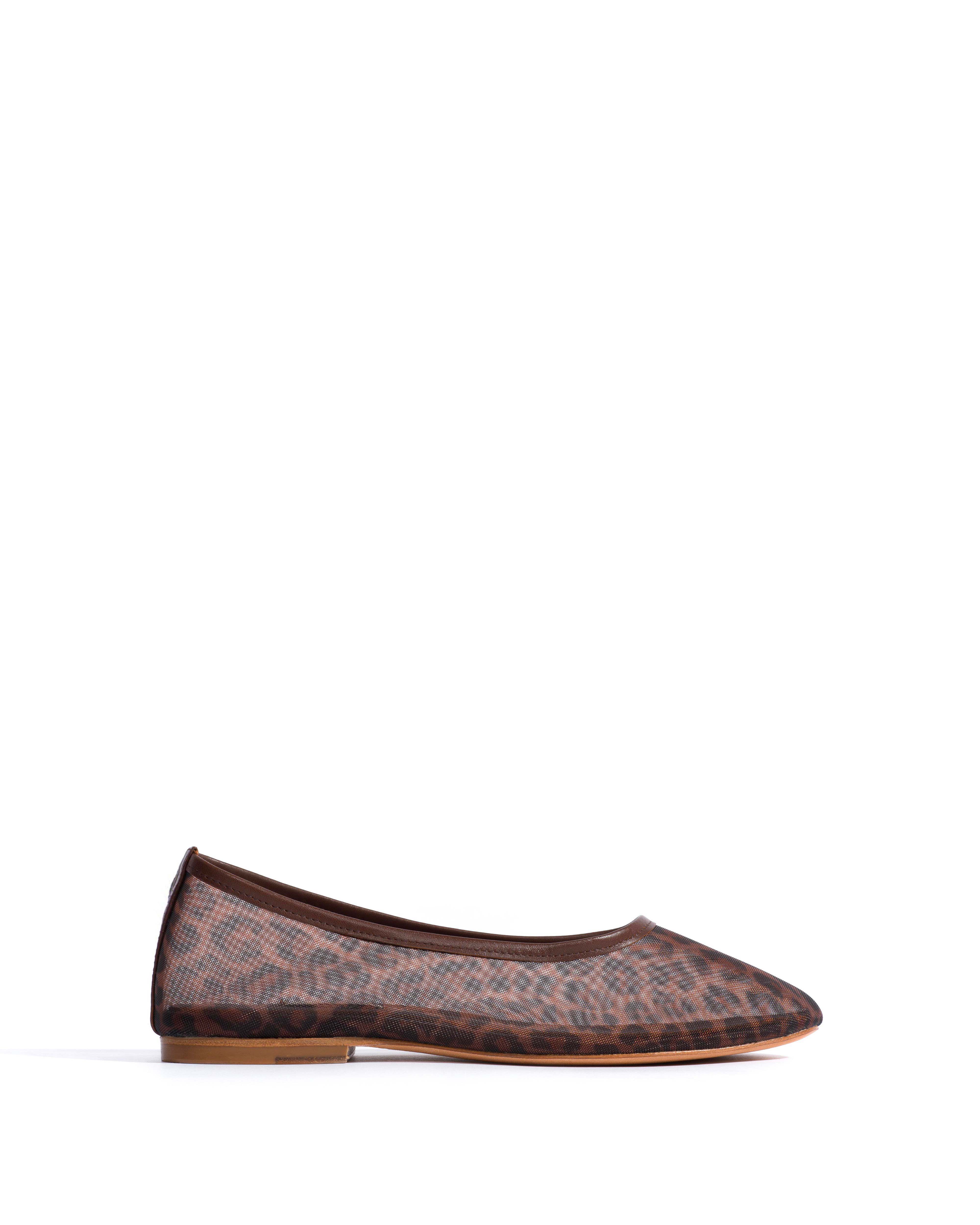 Sacha mesh Shiny lamb & mesh Chocolate & leopard