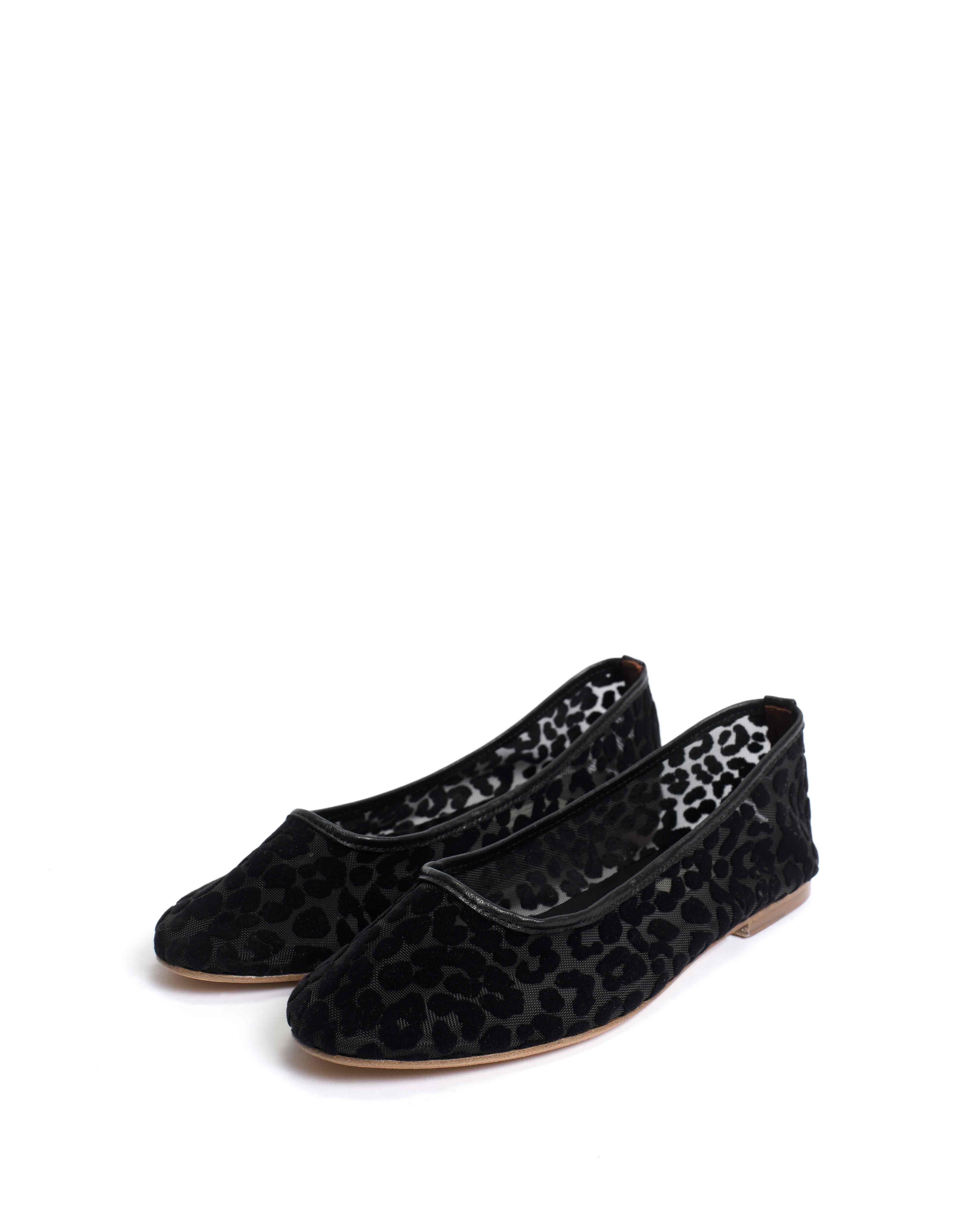 Sacha mesh Shiny lamb & mesh velvet leopard Black - Image 2