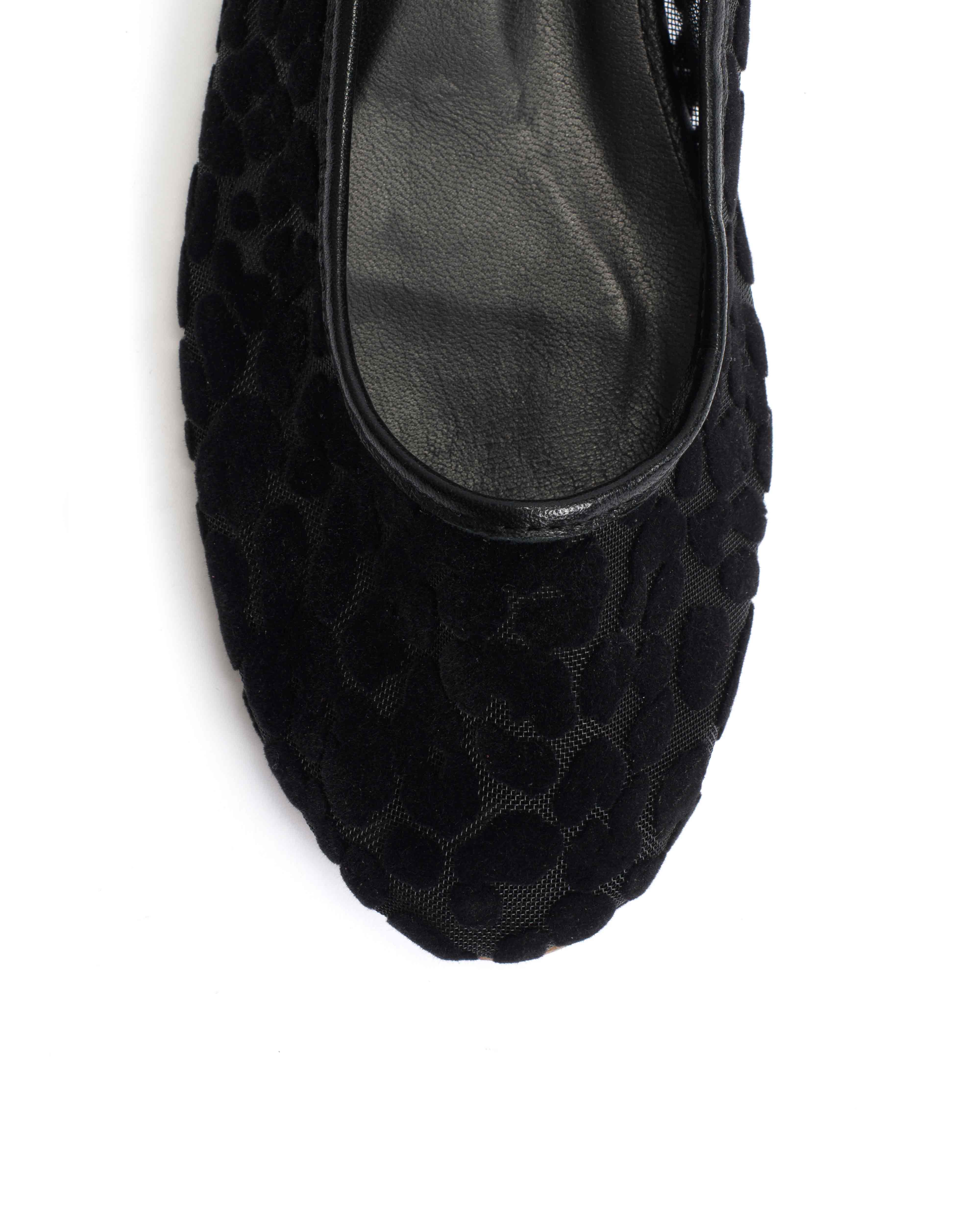 Sacha mesh Shiny lamb & mesh velvet leopard Black - Image 6