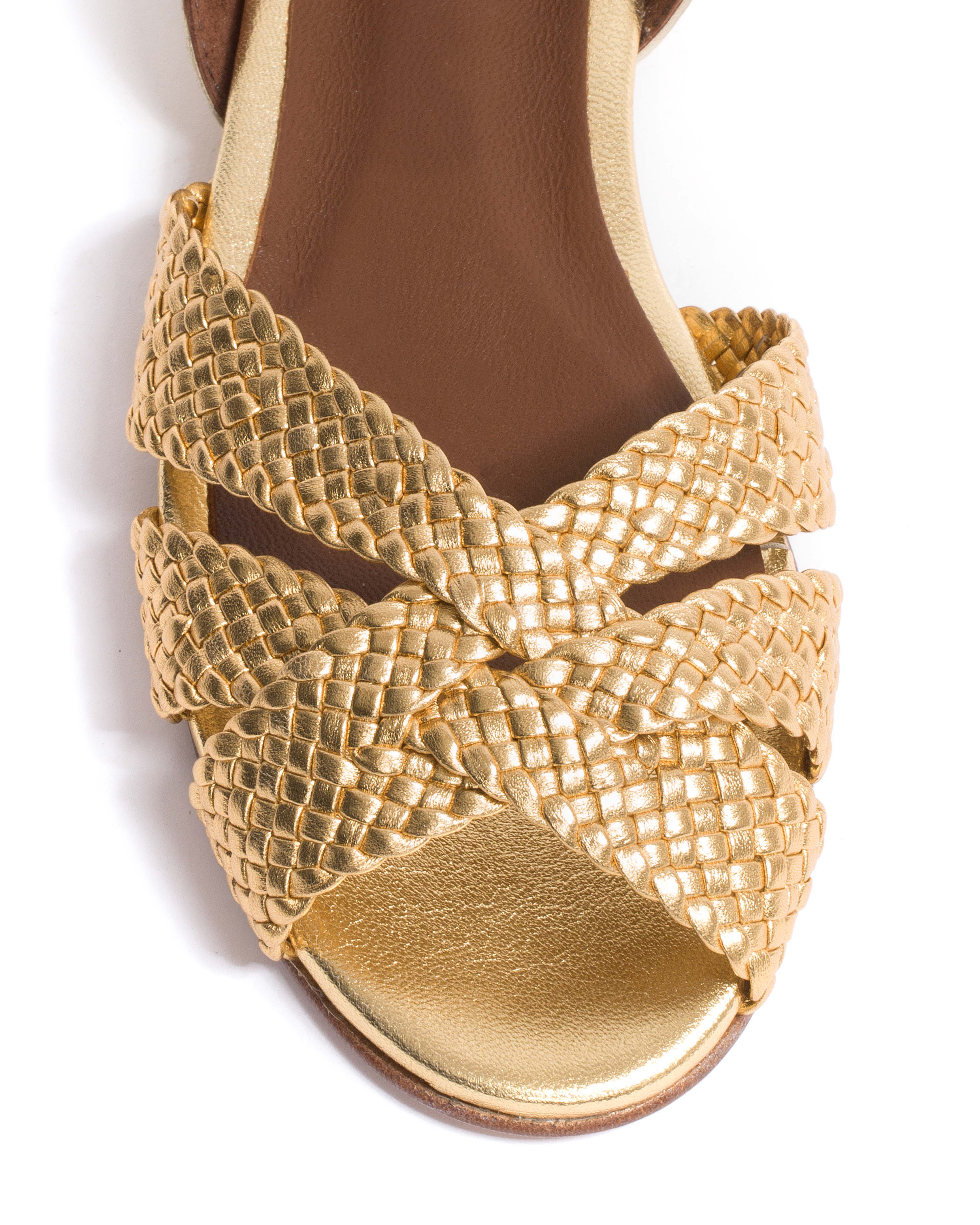 Sanni 20 hand-braided Hand-braided leather Gold - Image 5
