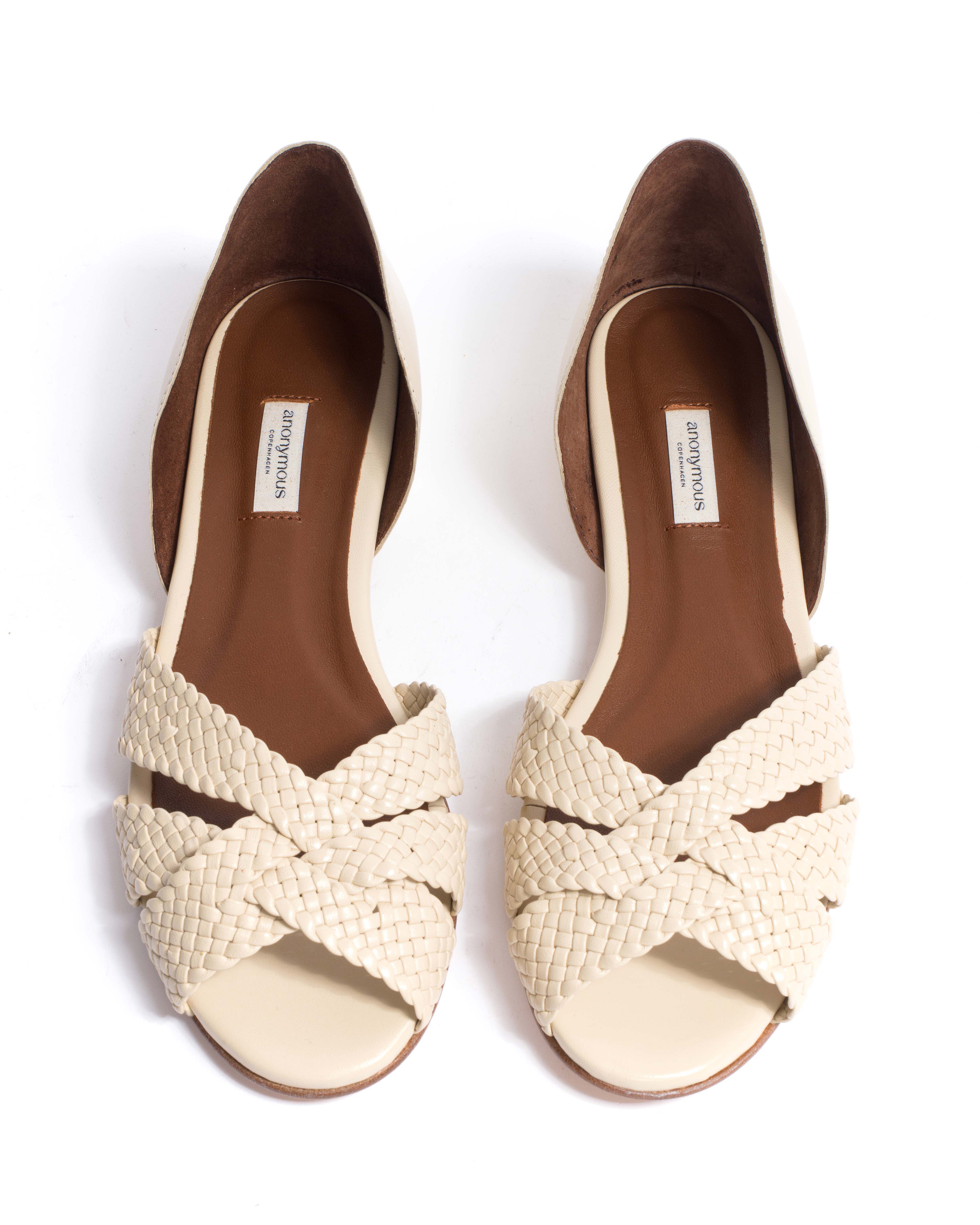 Sanni 20 hand-braided Hand-braided leather White sand - Image 4