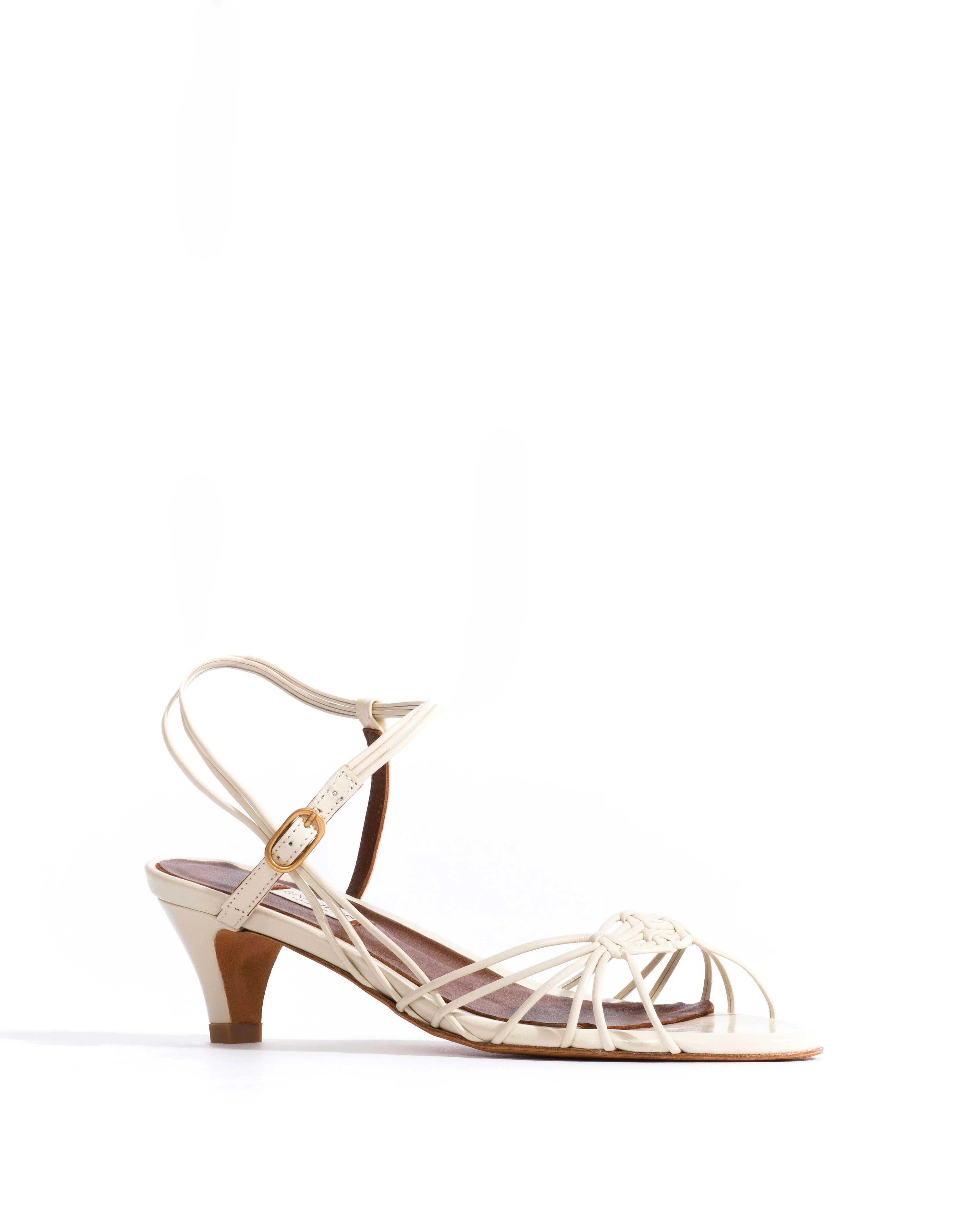 Savannah 40 hand-braided Crinkled polished goat White sand - Image 2