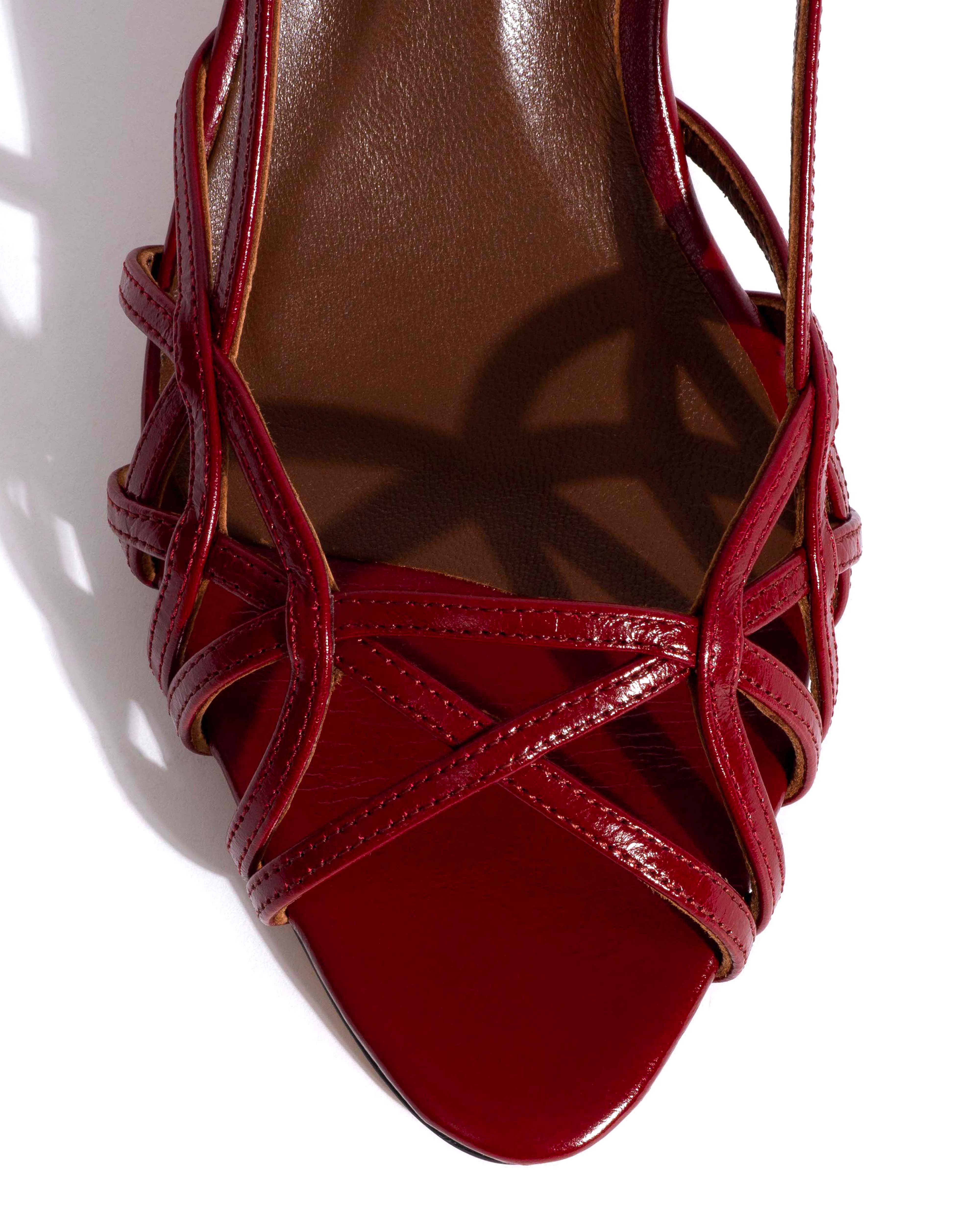 Scarlett 50 kitten Crinkled polished goat Pomegranate - Image 5