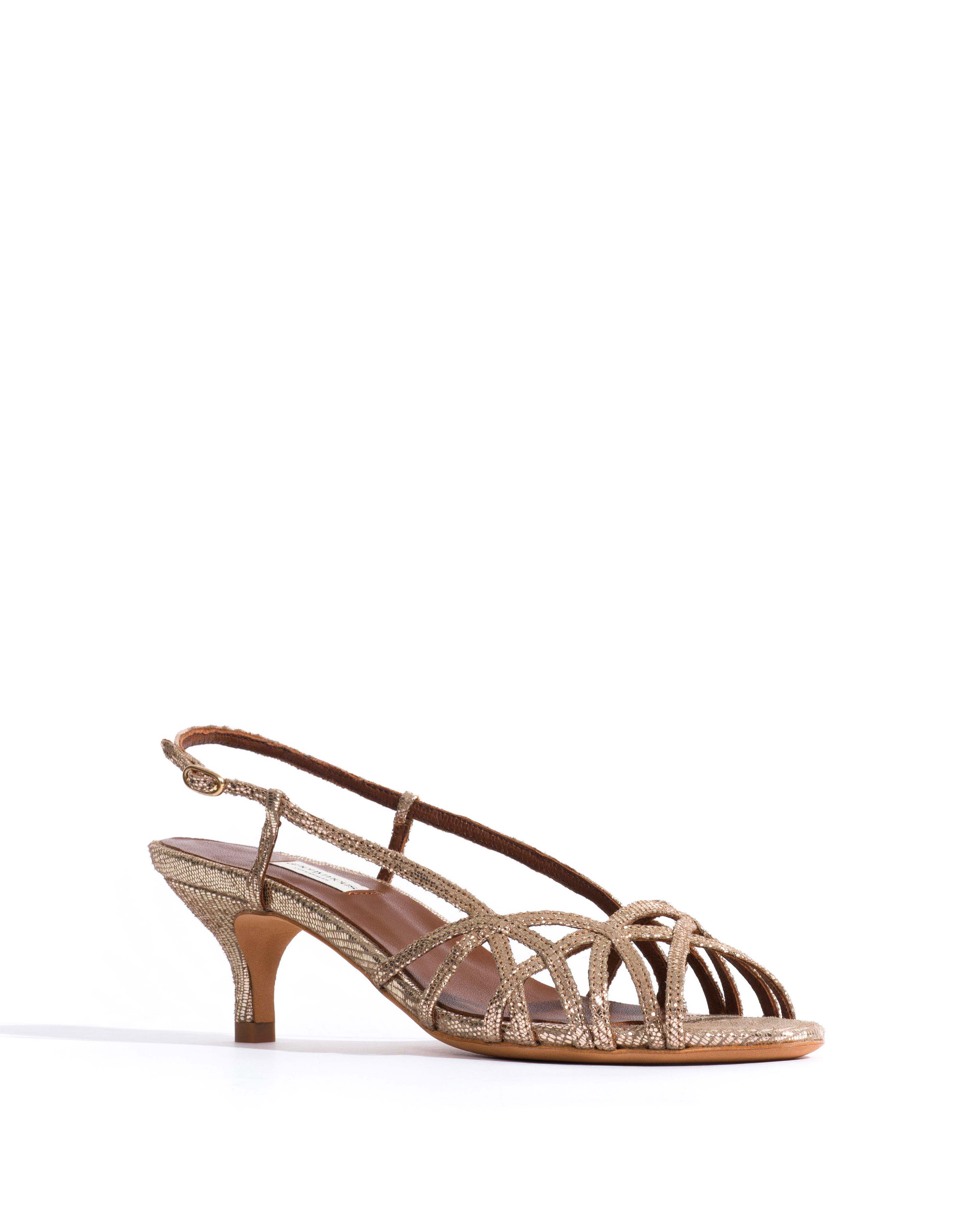 Scarlett 50 kitten Lizard metallic goat Vintage champagne - Image 2