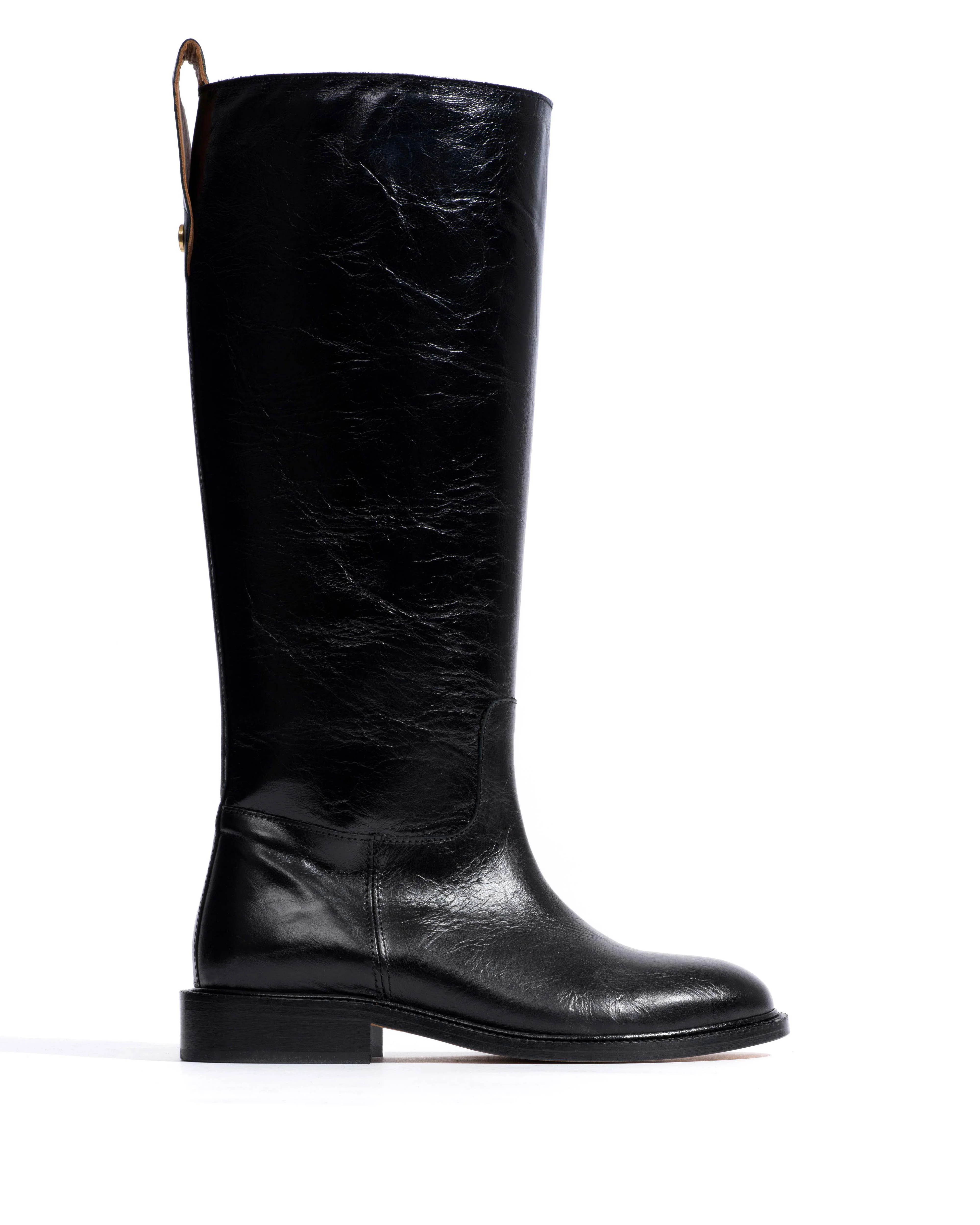 Semih Crinkled soft calf Black