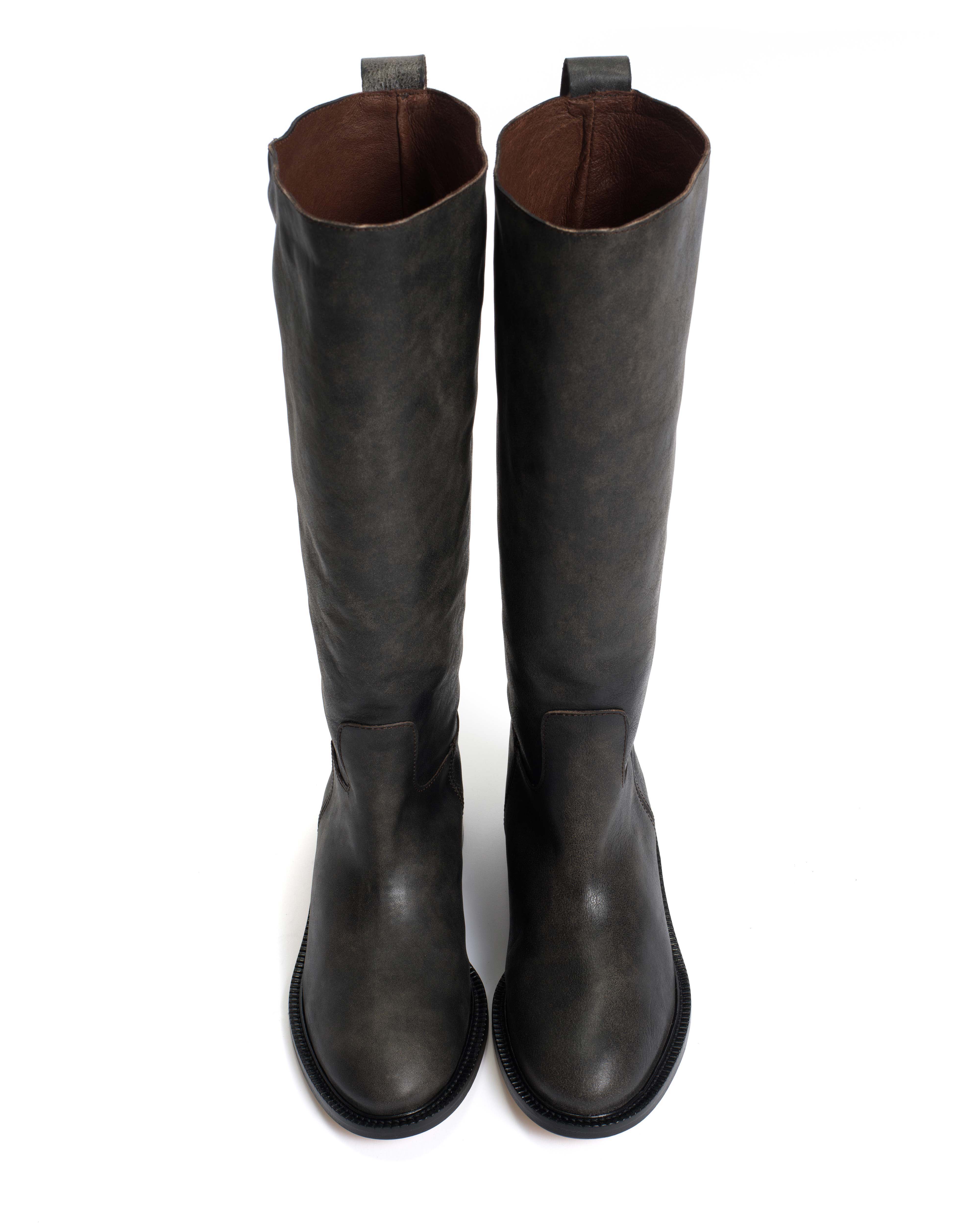 Semih Distressed vegetable tanned calf Off black - Image 3
