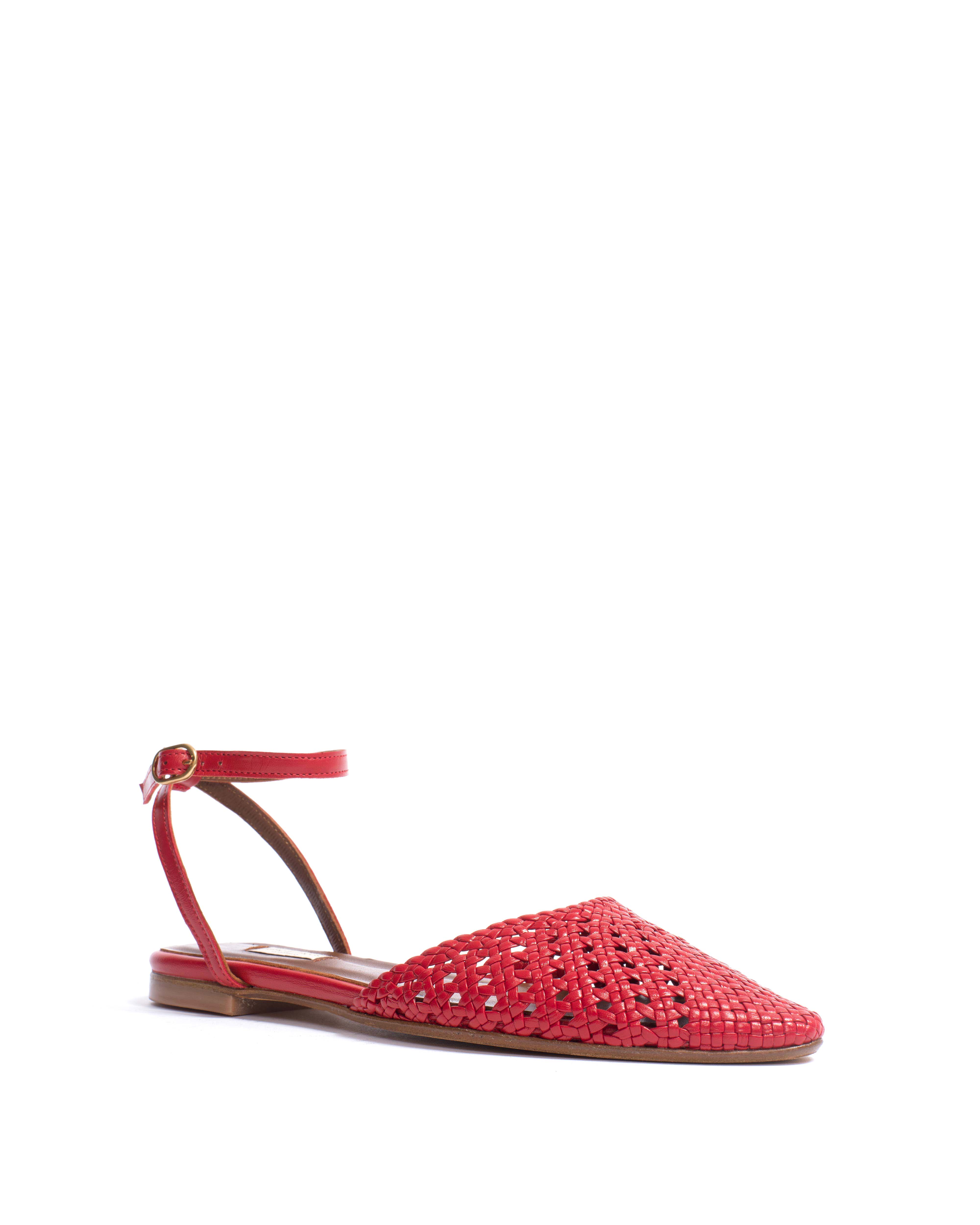 Senara 10 hand-braided Hand-braided leather Ruby red - Image 2