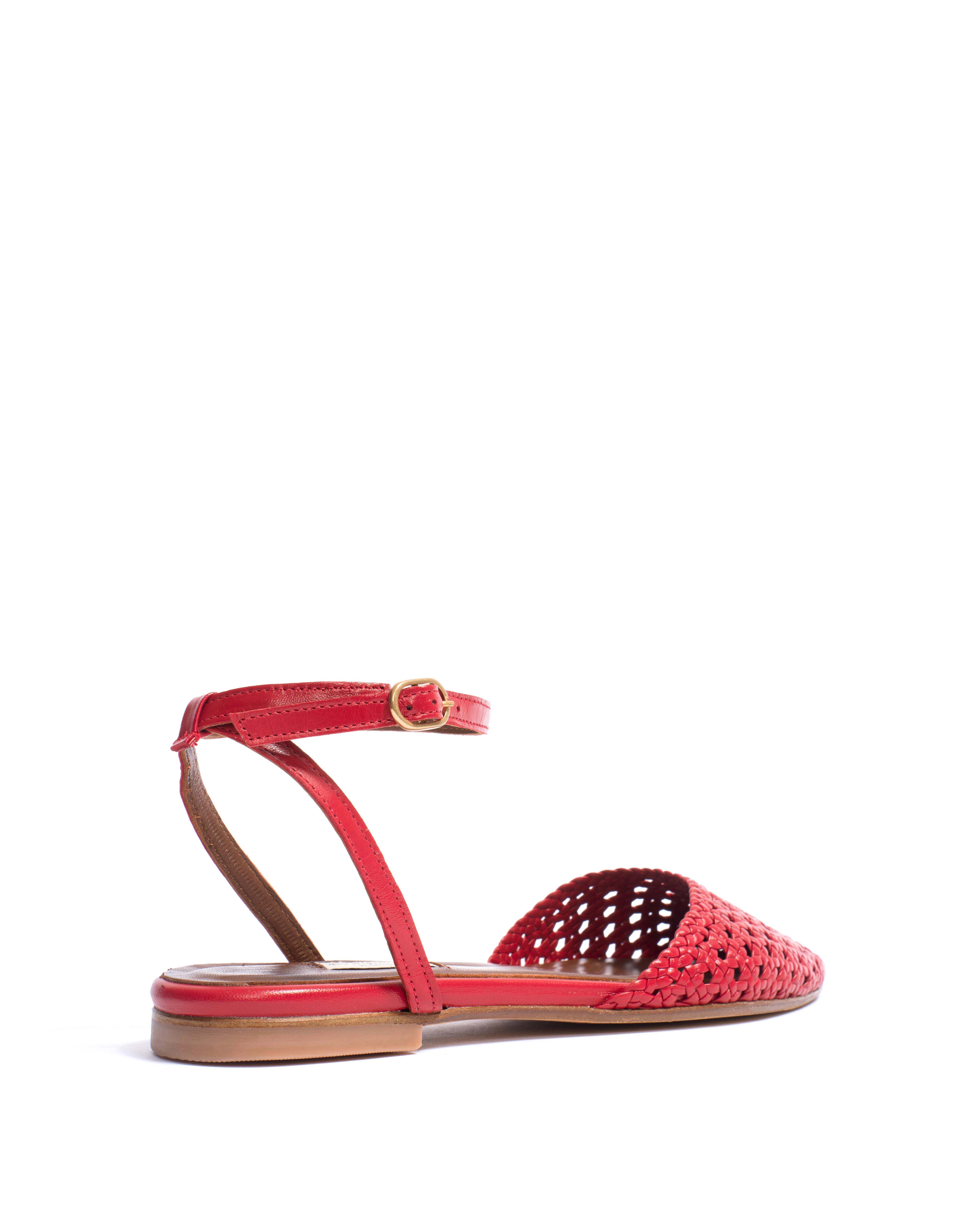 Senara 10 hand-braided Hand-braided leather Ruby red - Image 3