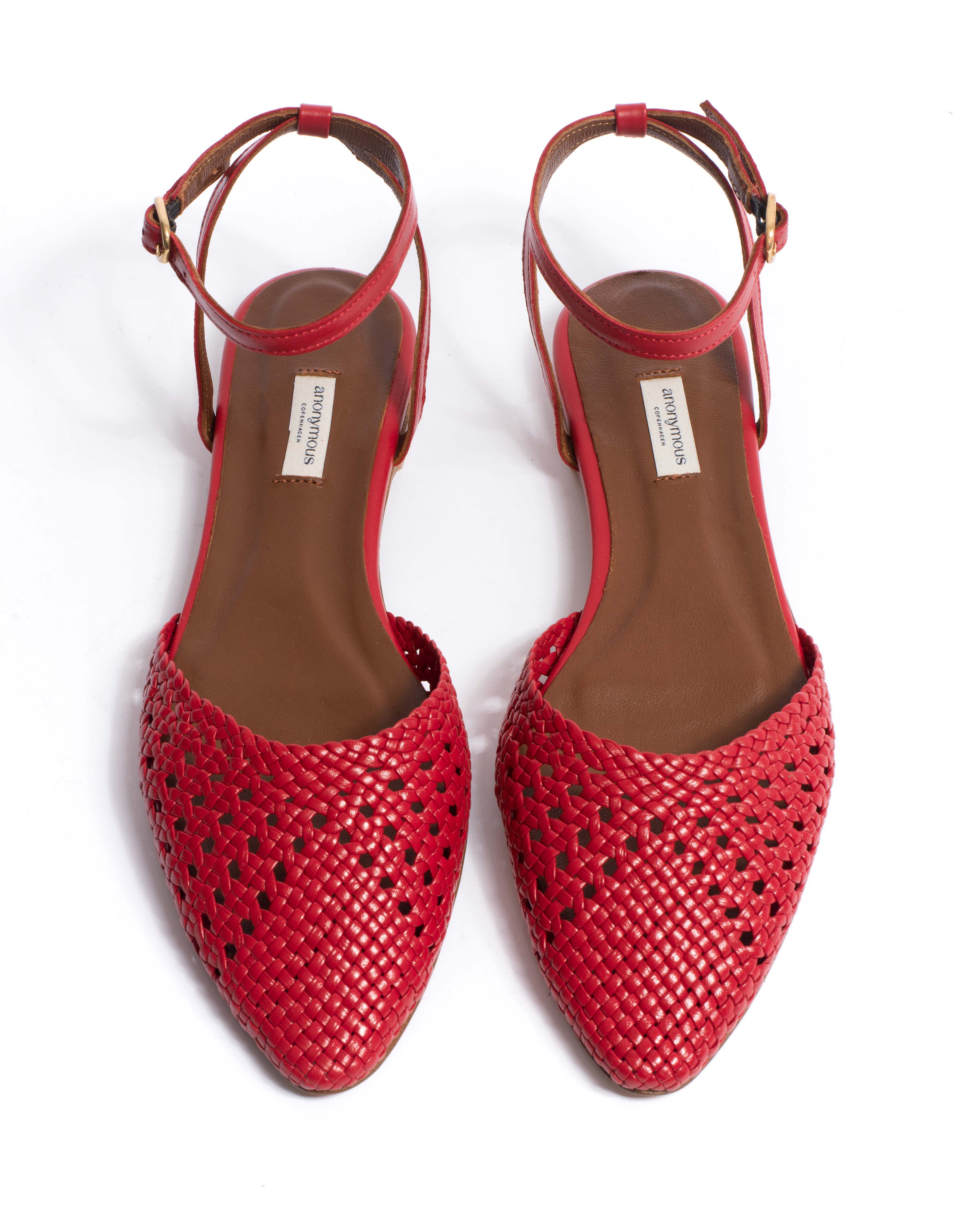 Senara 10 hand-braided Hand-braided leather Ruby red - Image 4