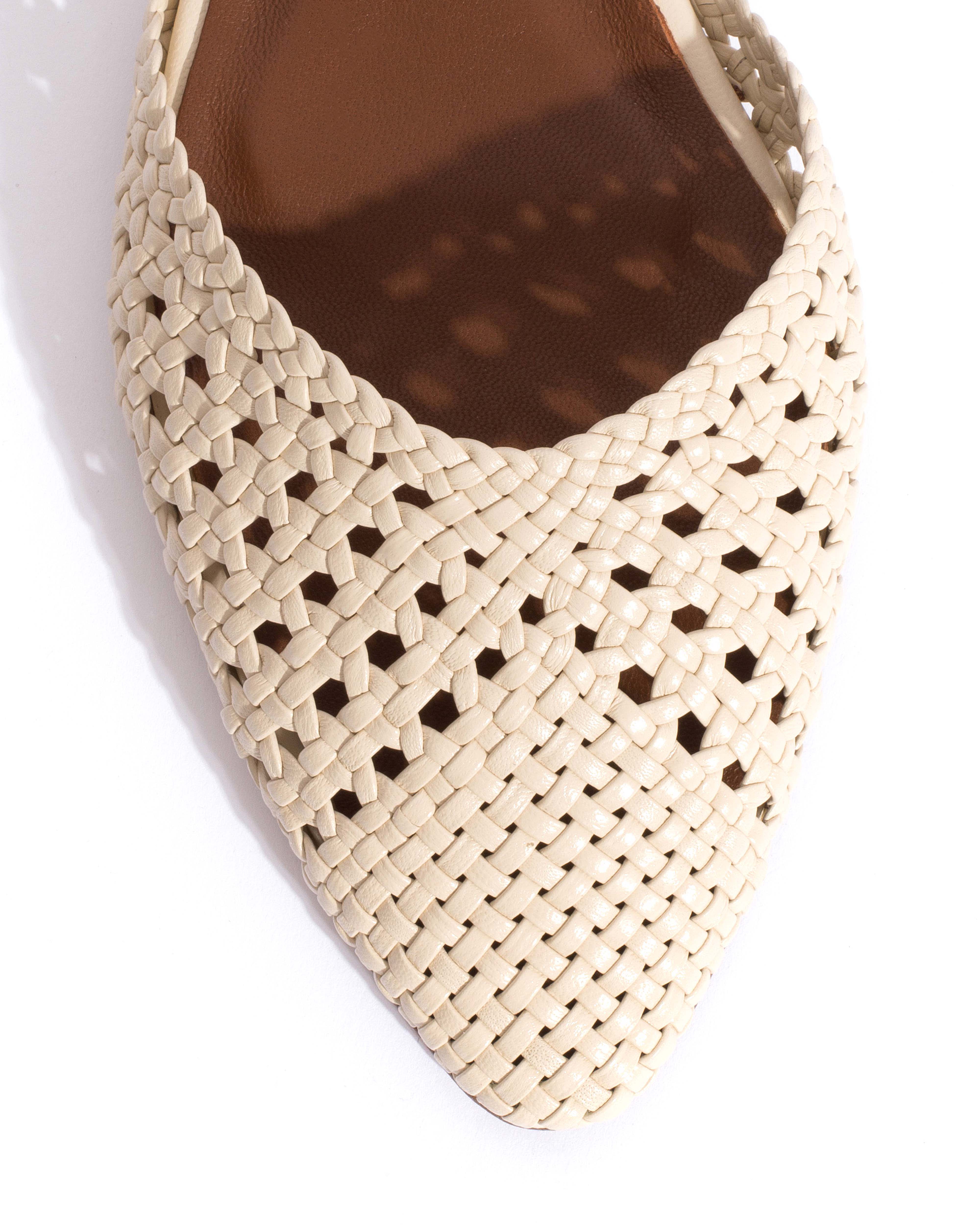 Senara 10 hand-braided Hand-braided leather White sand - Image 5