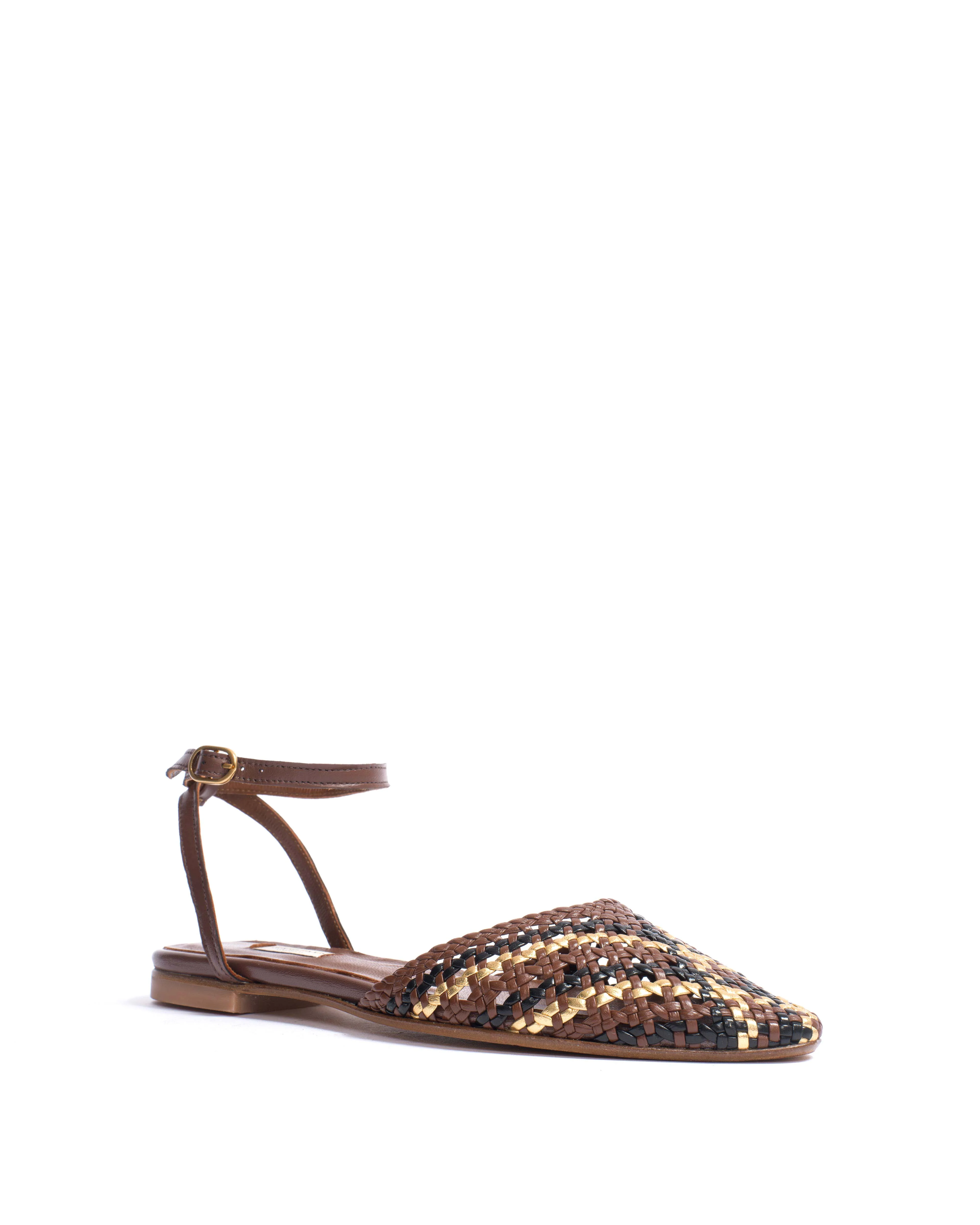 Senara 10 Hand-braided leather Chocolate mix - Image 2