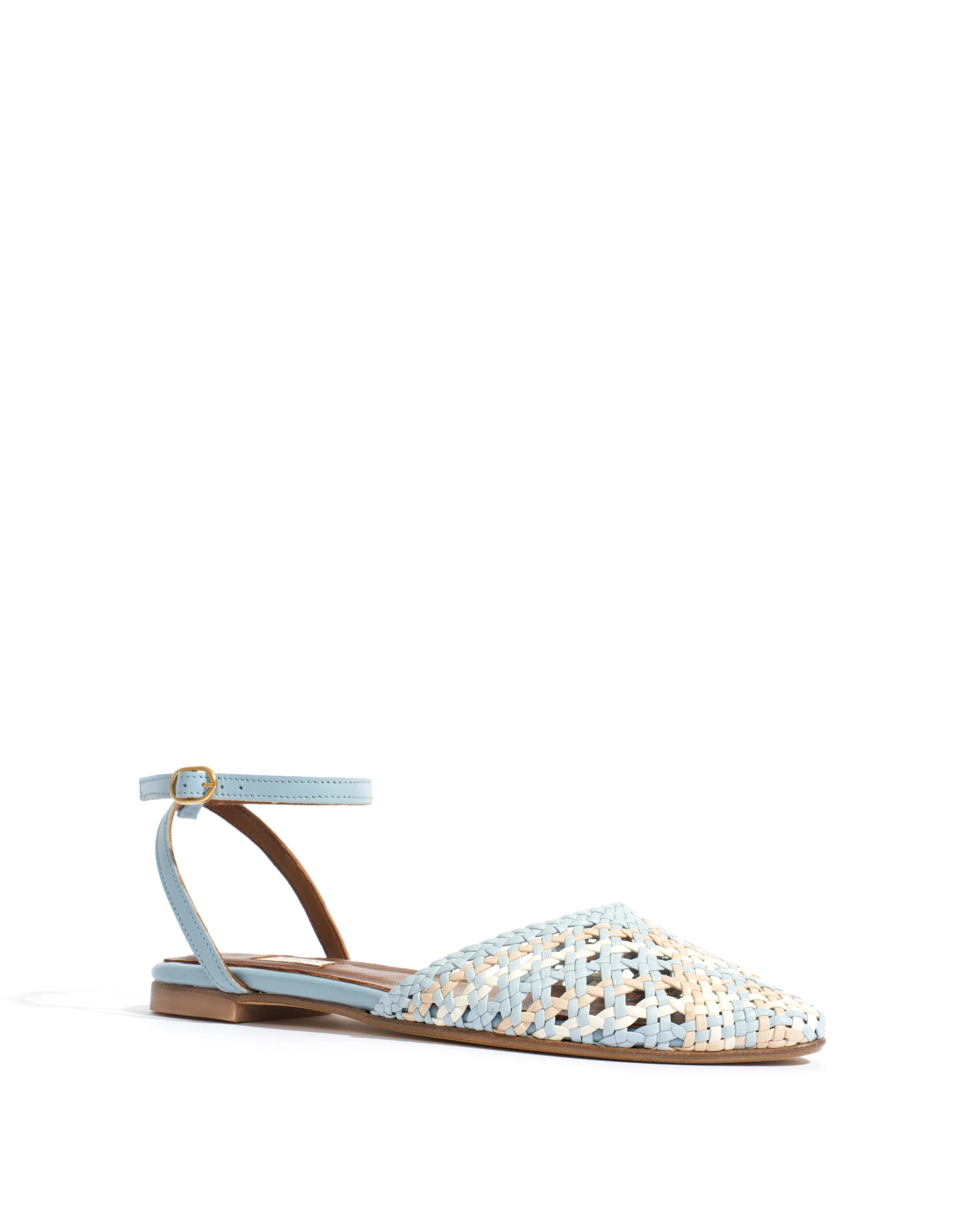 Senara 10 Hand-braided leather Lichen blue mix - Image 2