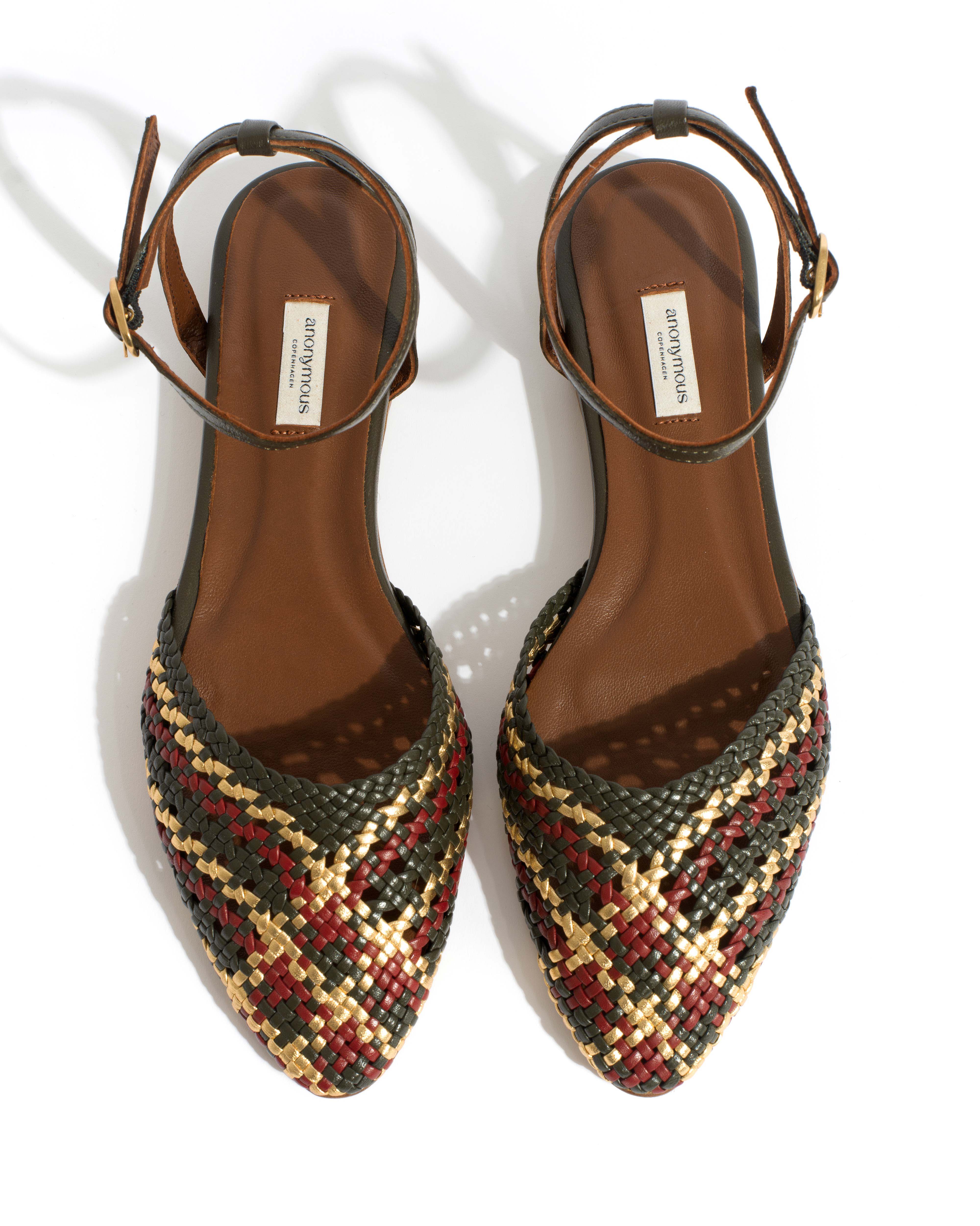 Senara 10 Hand-braided leather Moss green mix - Image 4