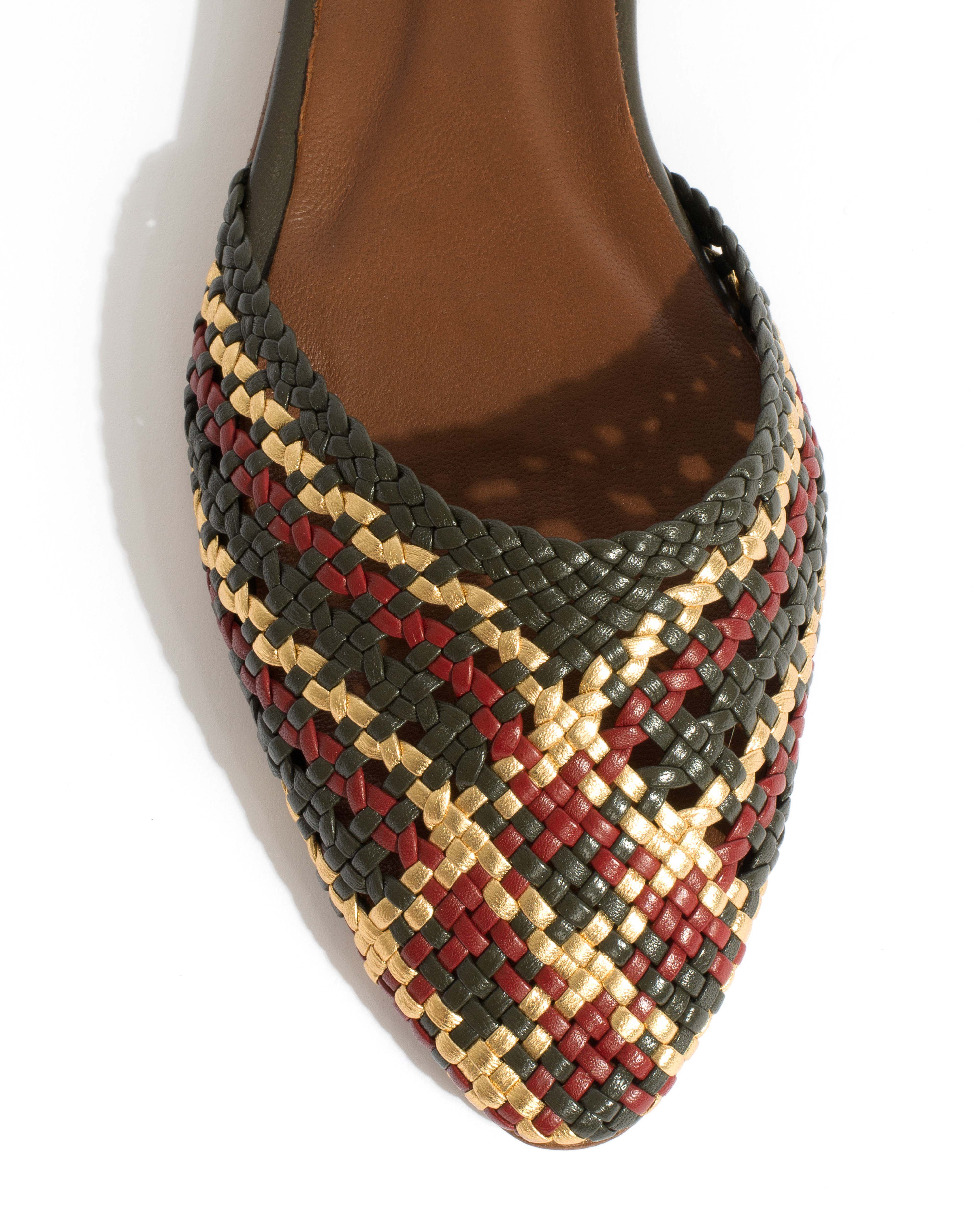 Senara 10 Hand-braided leather Moss green mix - Image 5