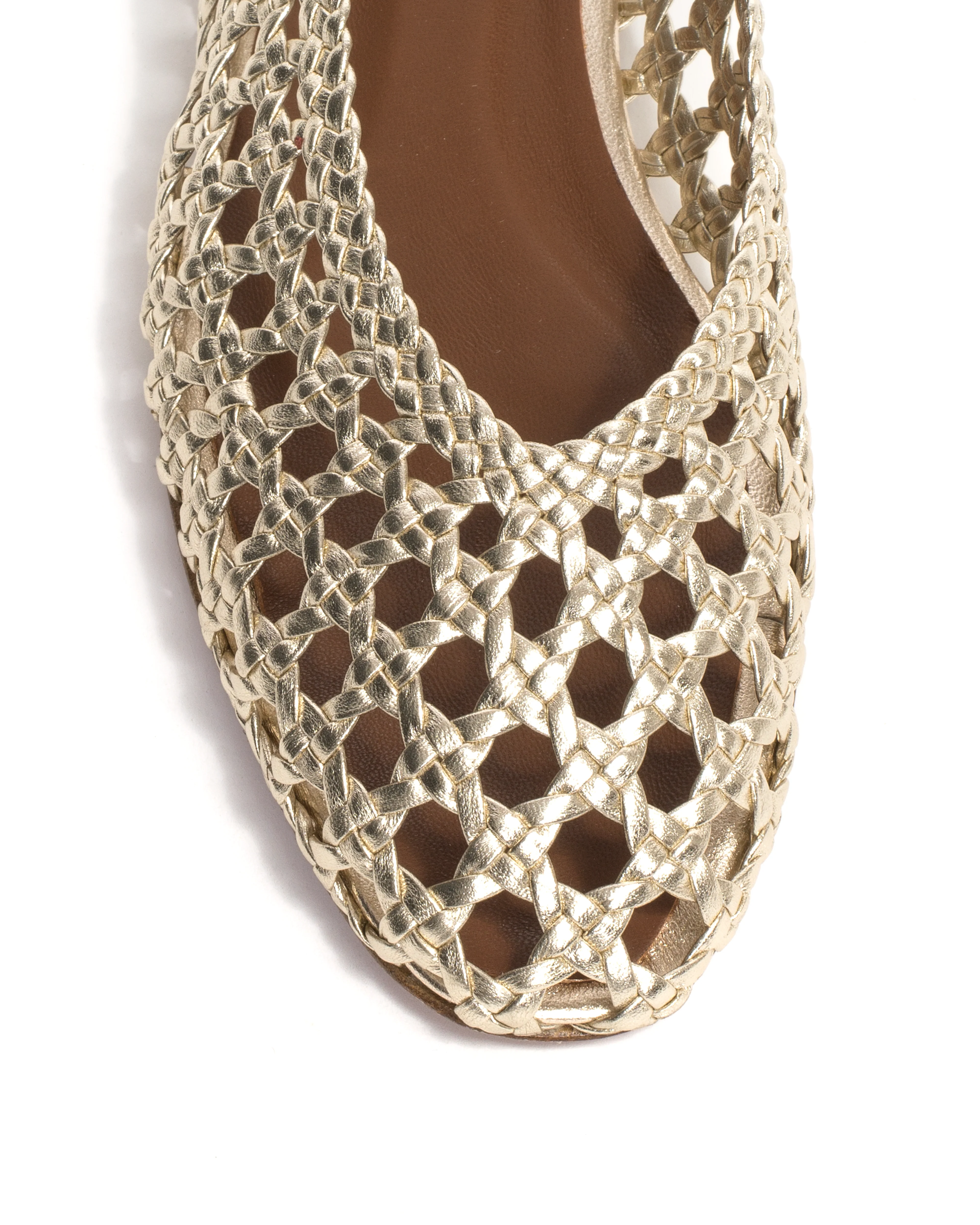 Sessi 10 hand-braided Hand-braided leather Champagne - Image 6